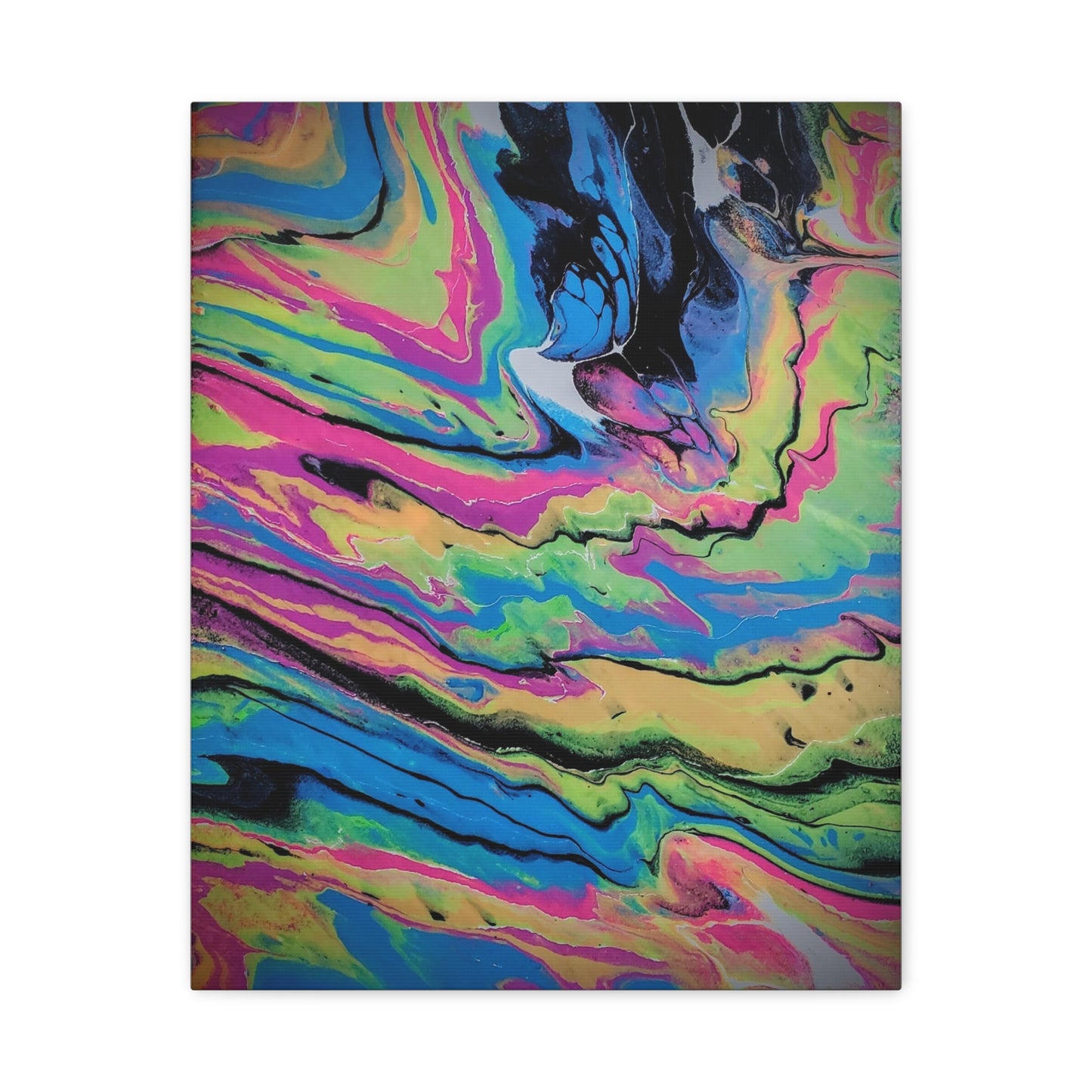 Abstract Neon Fluid Art Canvas Print — Vibrant Psychedelic Wall Decor