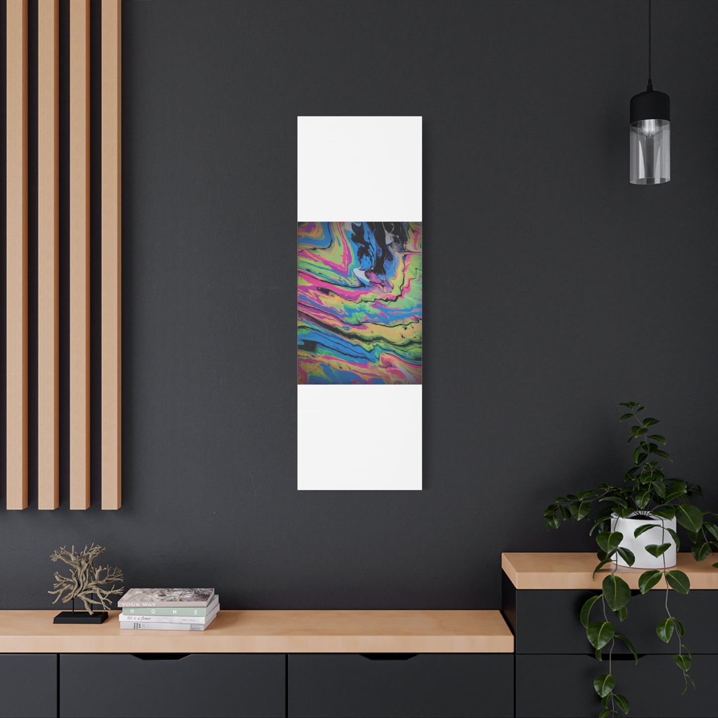 Abstract Neon Fluid Art Canvas Print — Vibrant Psychedelic Wall Decor