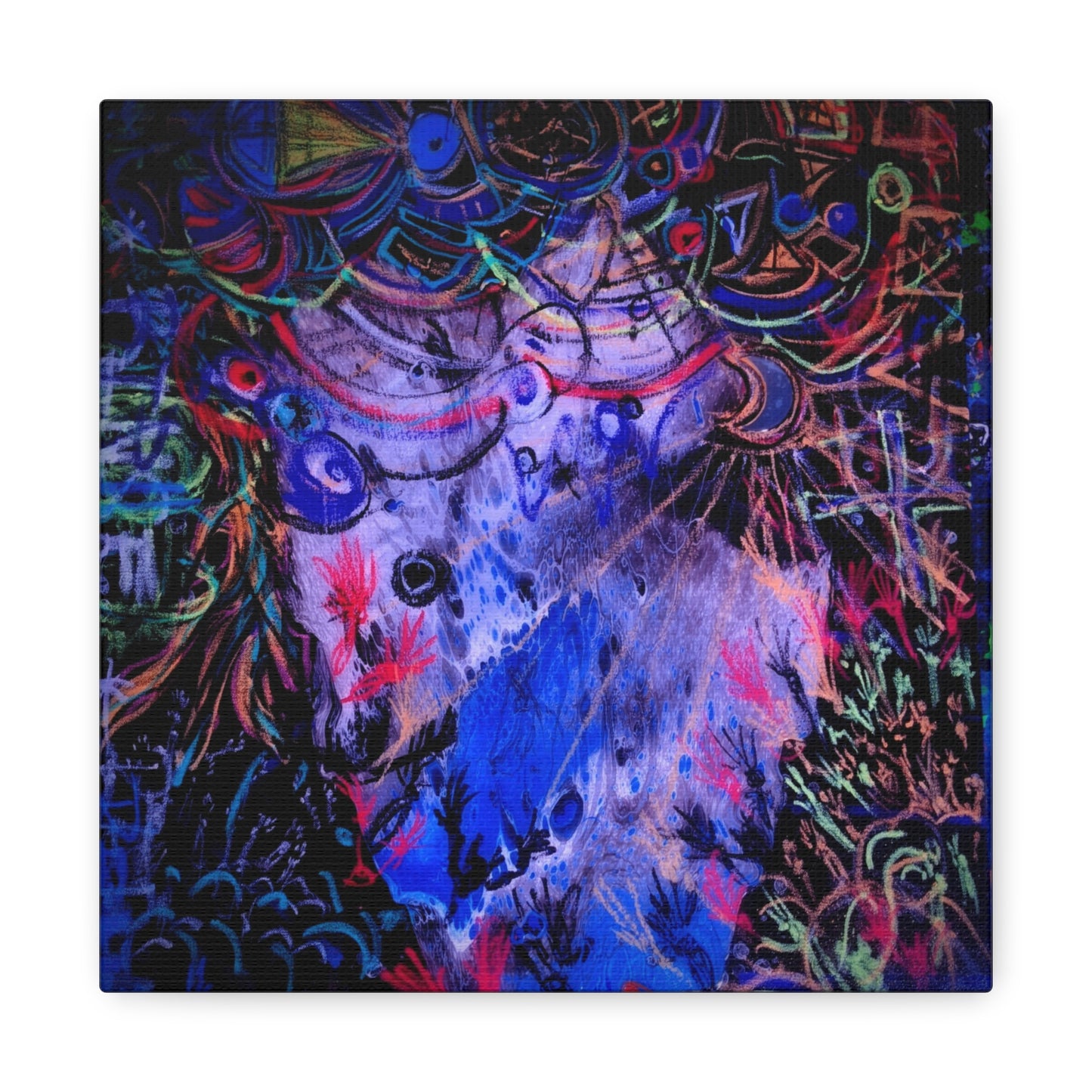 soul_extractions - Abstract Neon Canvas Art - Vibrant Psychedelic Wall Decor