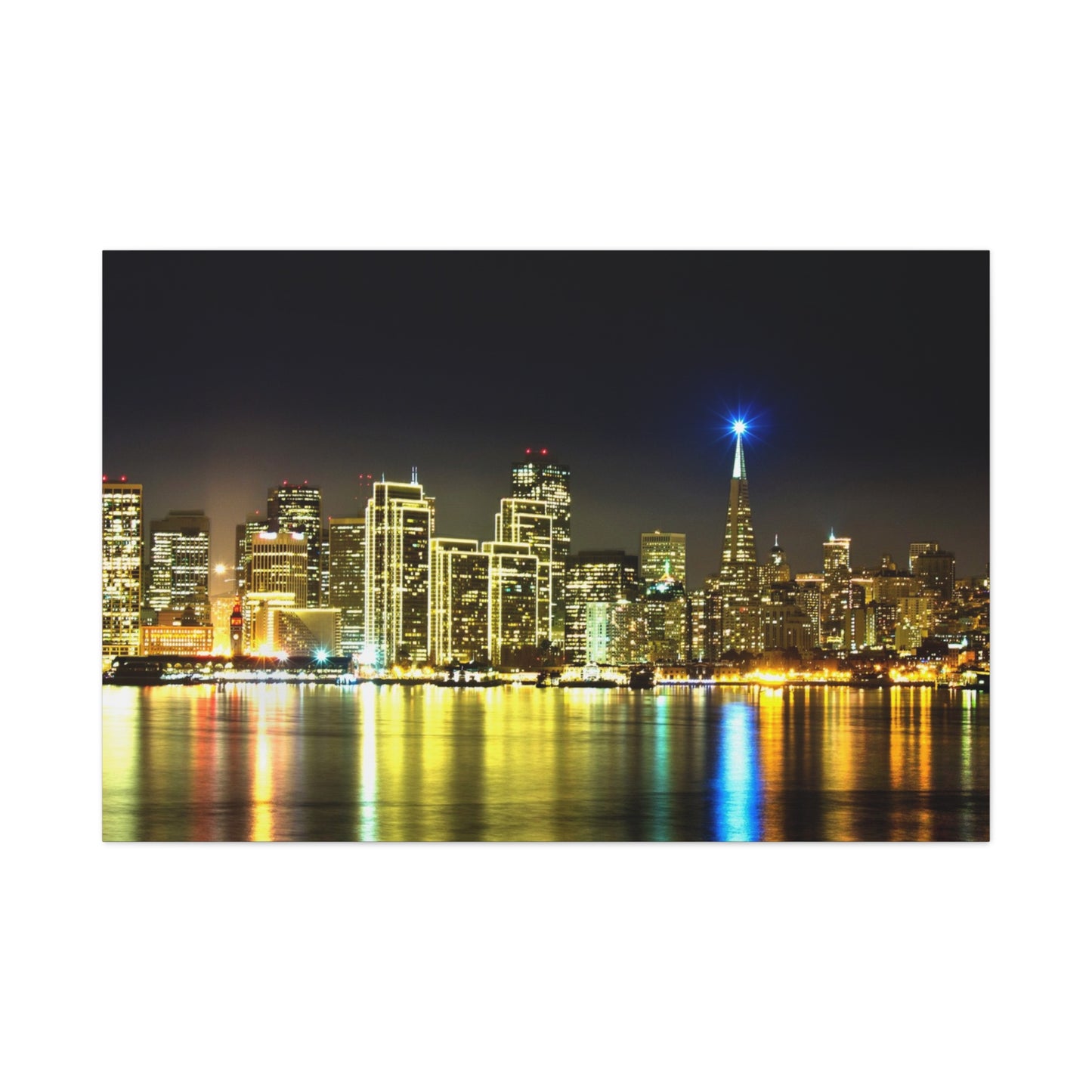 San Francisco Night Skyline Matte Canvas Print — Stretched 1.25"