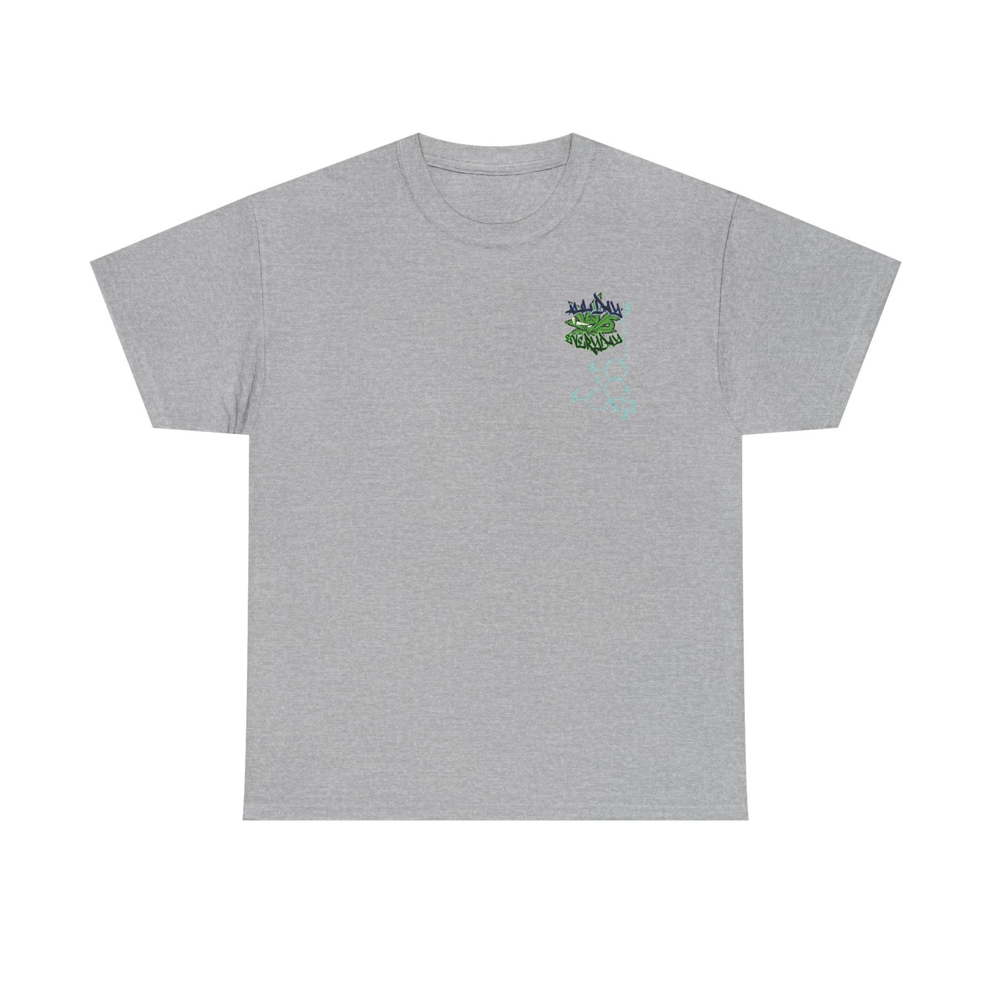 AllDay | Everyday - molecular logo — Green Graffiti Plant Design Chest & Back Print