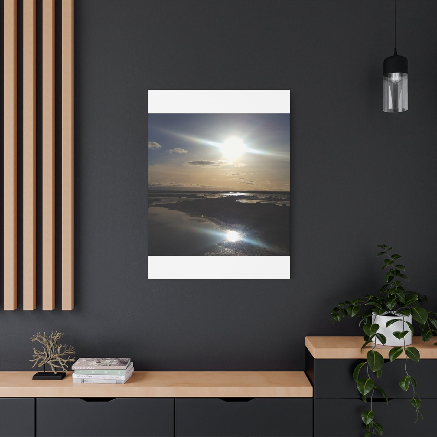 Sunlit Coastal Reflection (don edwards preserve)Canvas Print — Matte Stretched Wall Art