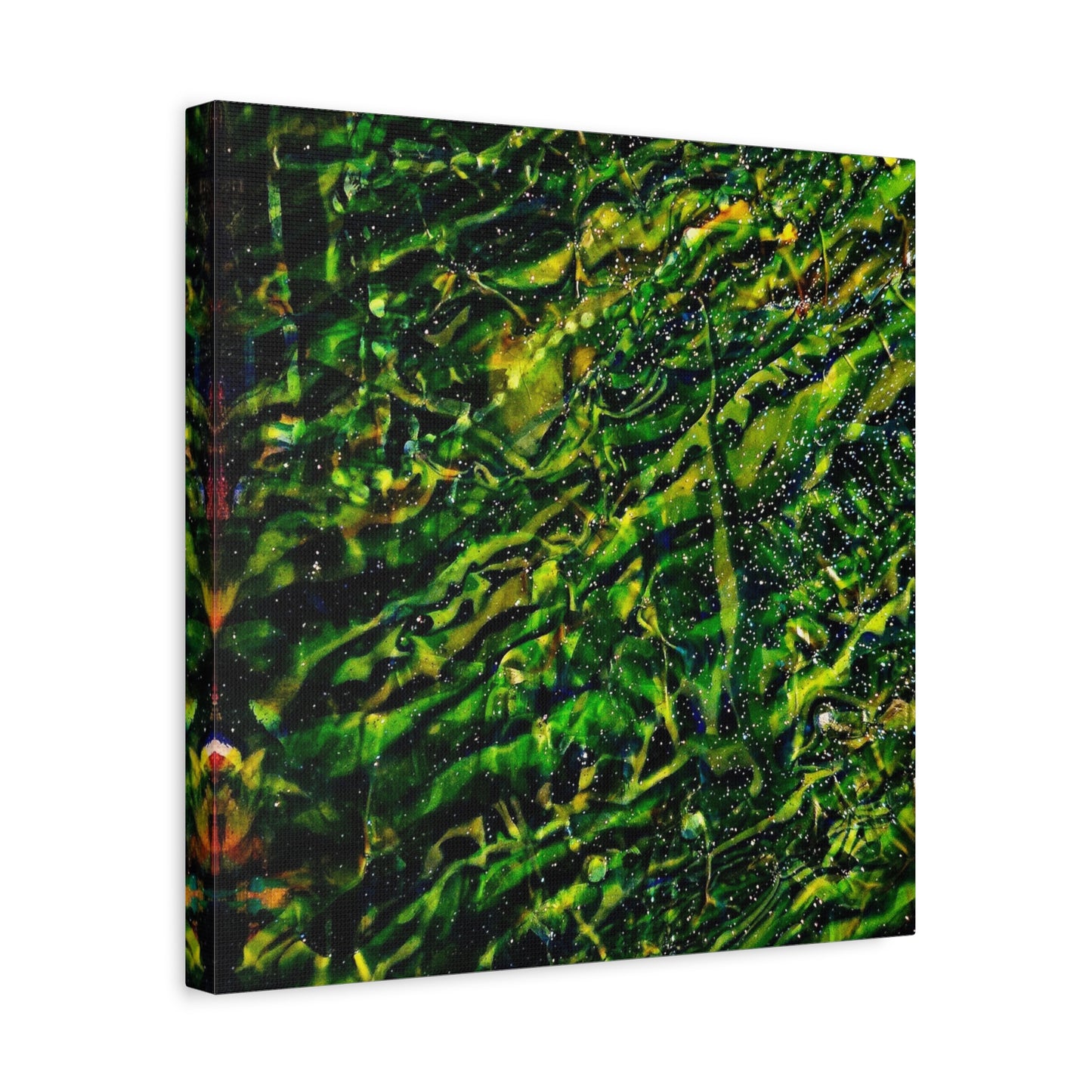 Confessions - Abstract Green Texture Canvas - Matte Stretched Wall Art