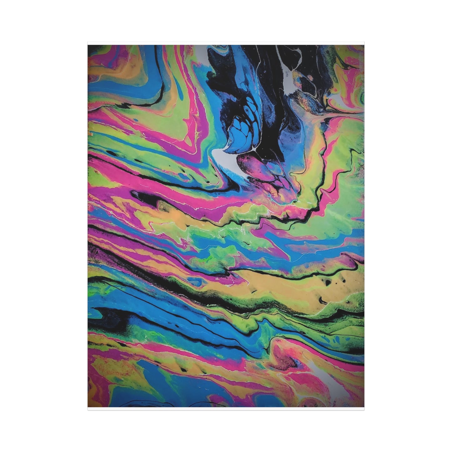 Abstract Neon Fluid Art Canvas Print — Vibrant Psychedelic Wall Decor