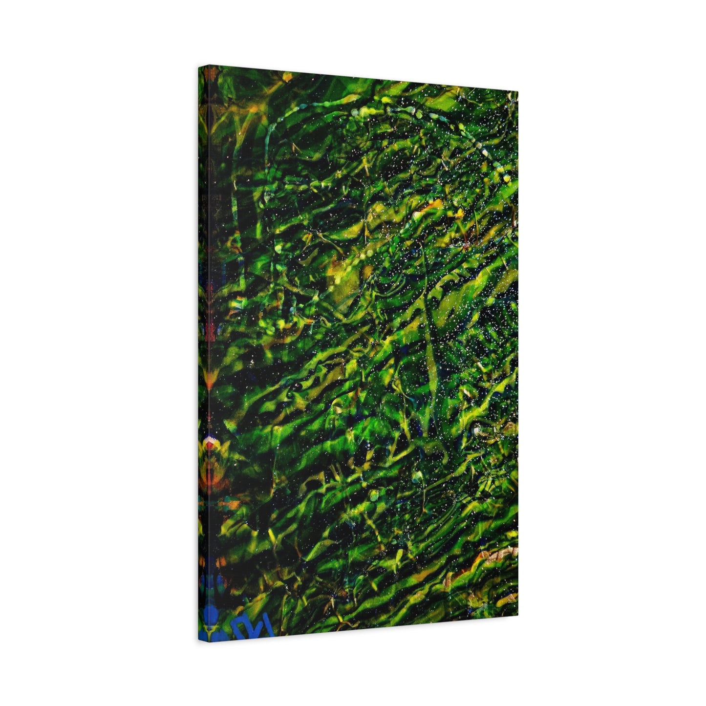 Confessions - Abstract Green Texture Canvas - Matte Stretched Wall Art
