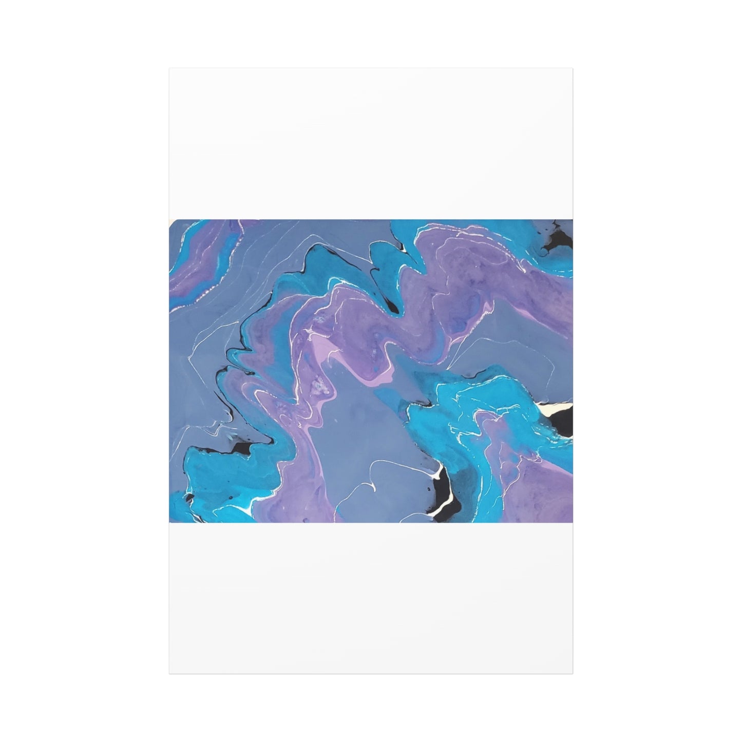 Abstract Blue & Purple Fluid Art Canvas - Matte Stretched Wall Art