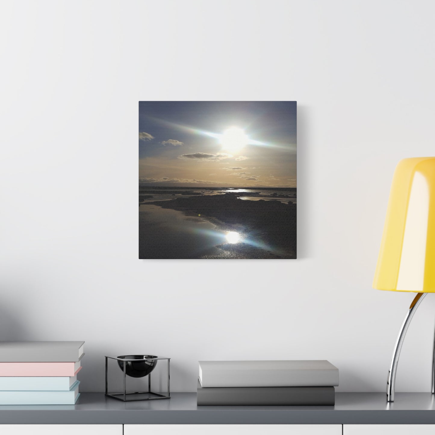 Sunlit Coastal Reflection (don edwards preserve)Canvas Print — Matte Stretched Wall Art
