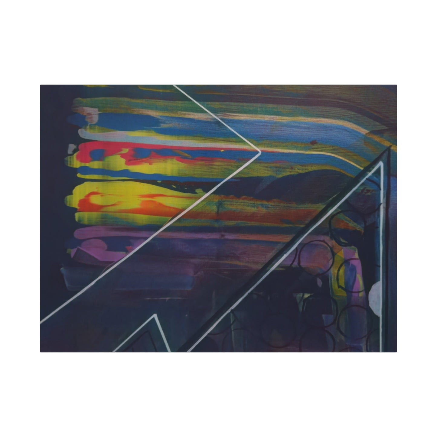 Abstract Geometric Canvas Art - 2025 astronomy – Colorful Drip Triangle Stretched Canvas