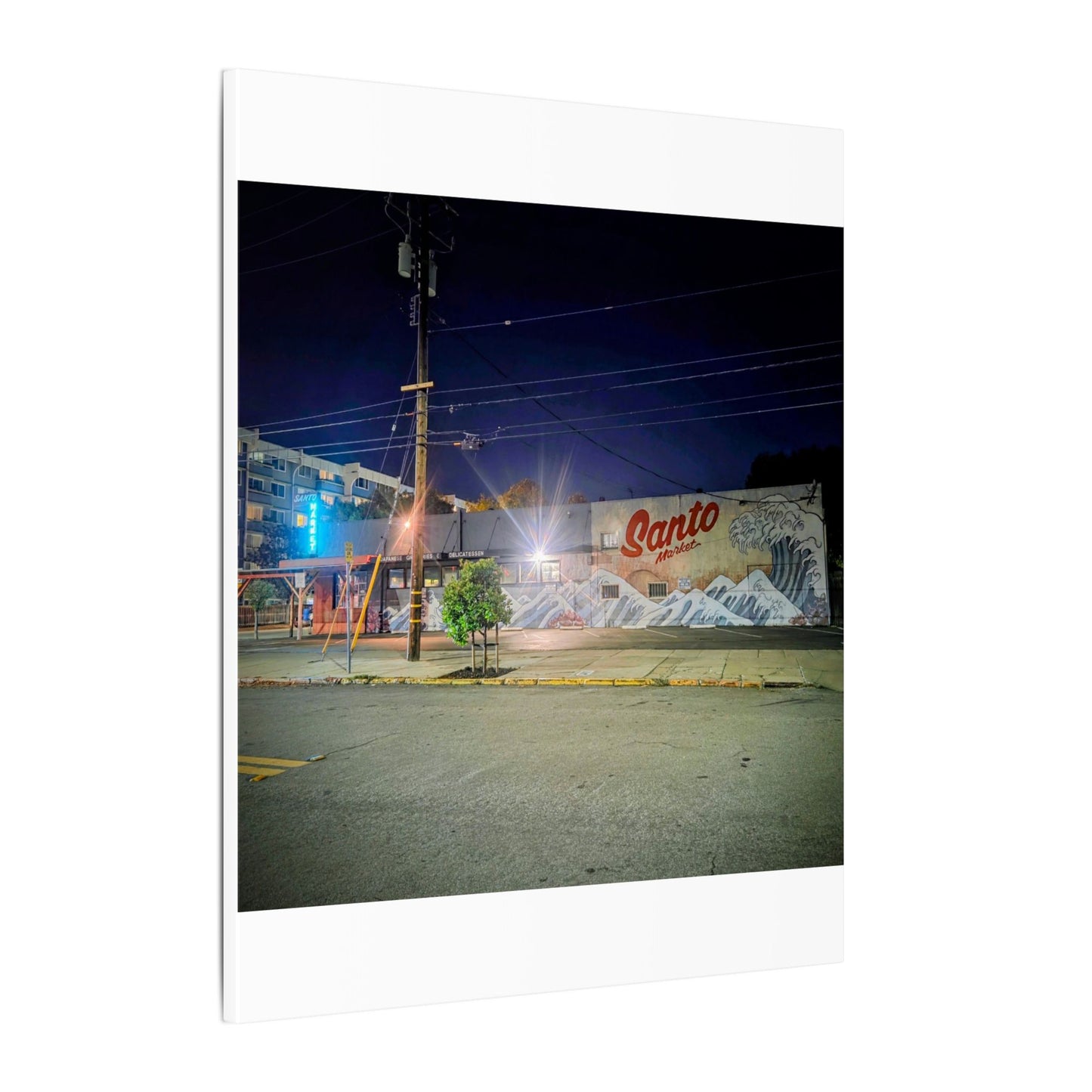 Santo Market Mural (7th&taylor)— Nighttime Urban Wall Art