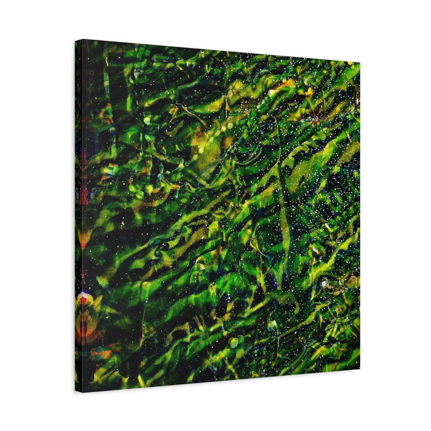 Confessions - Abstract Green Texture Canvas - Matte Stretched Wall Art