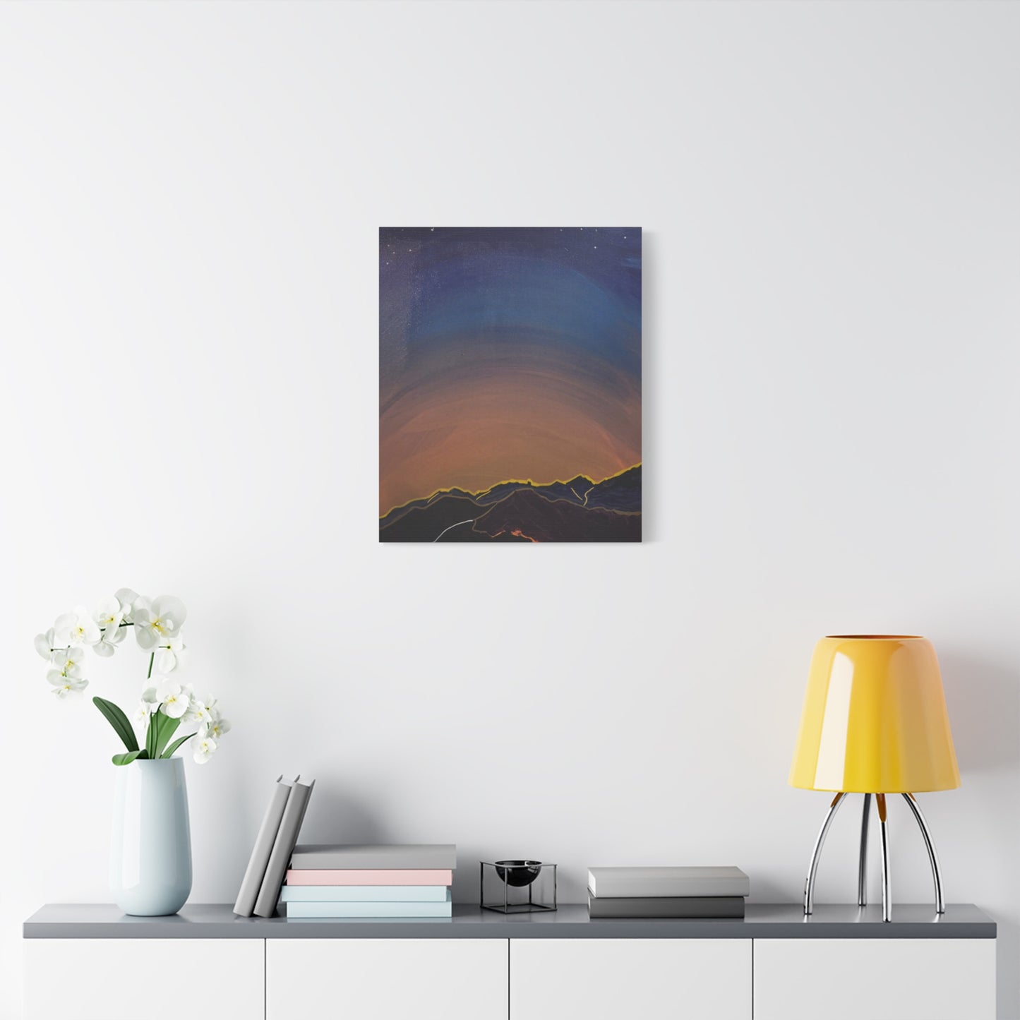 Sunset Mountain Canvas Wall Art - first light — Matte Stretched Landscape Print