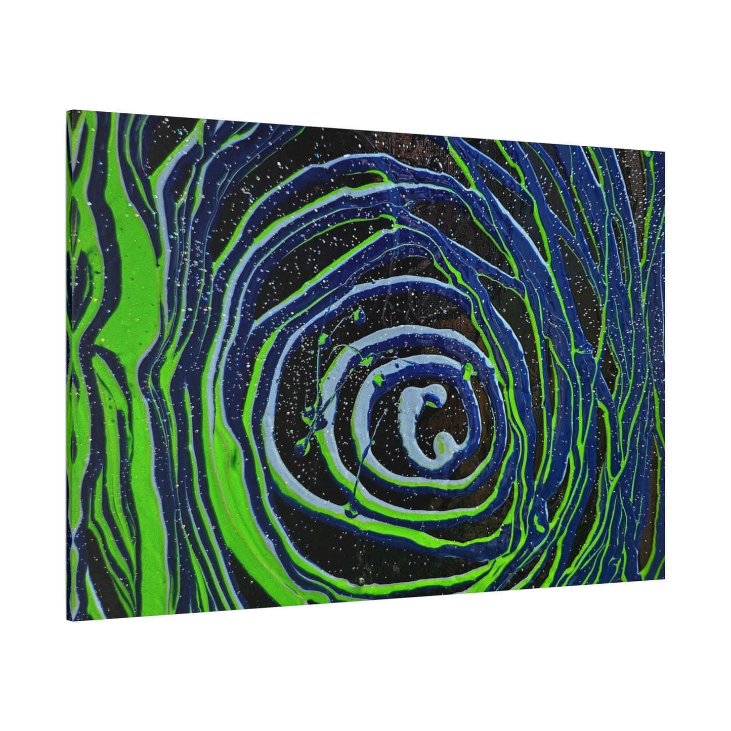 Abstract Green Swirl Matte Canvas Art — Stretched 1.25" Wall Décor