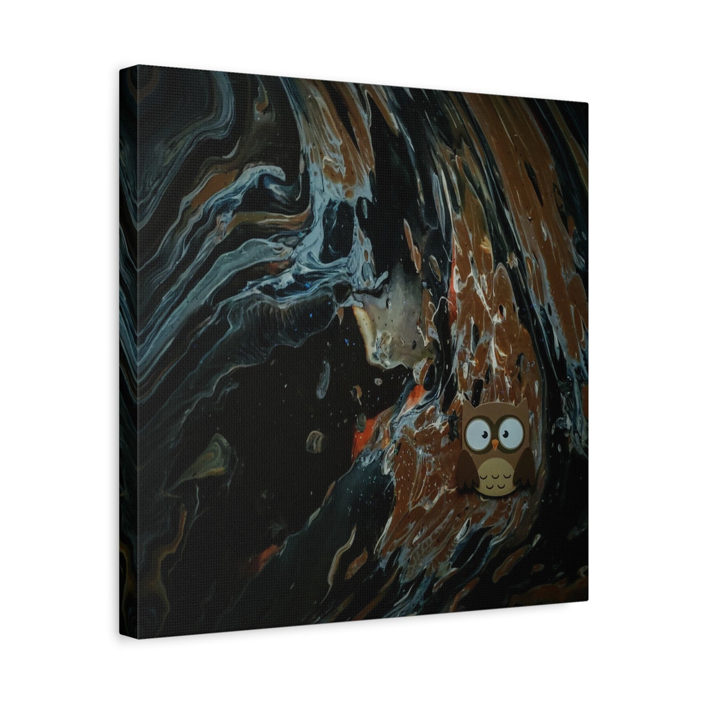 Abstract Swirl Owl Matte Canvas Print