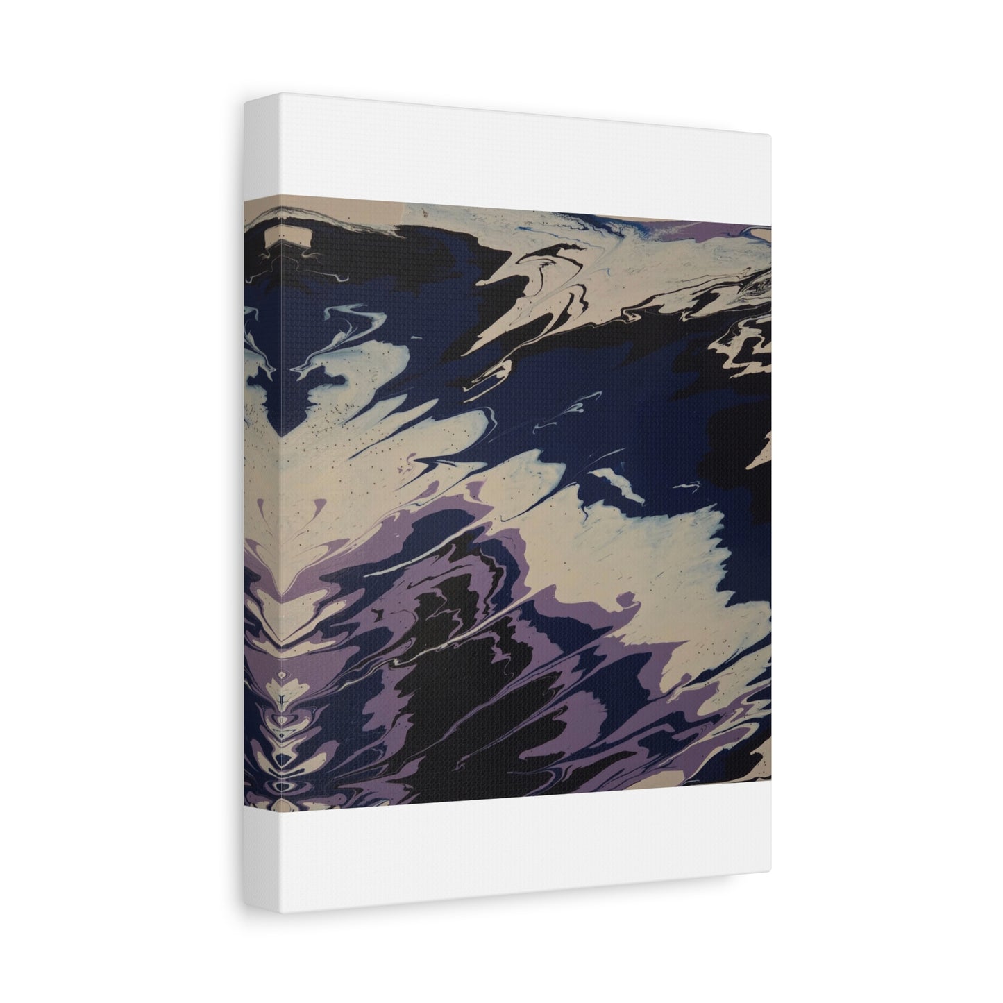 Abstract Navy & Lavender Wave Matte Stretched Canvas (1.25")