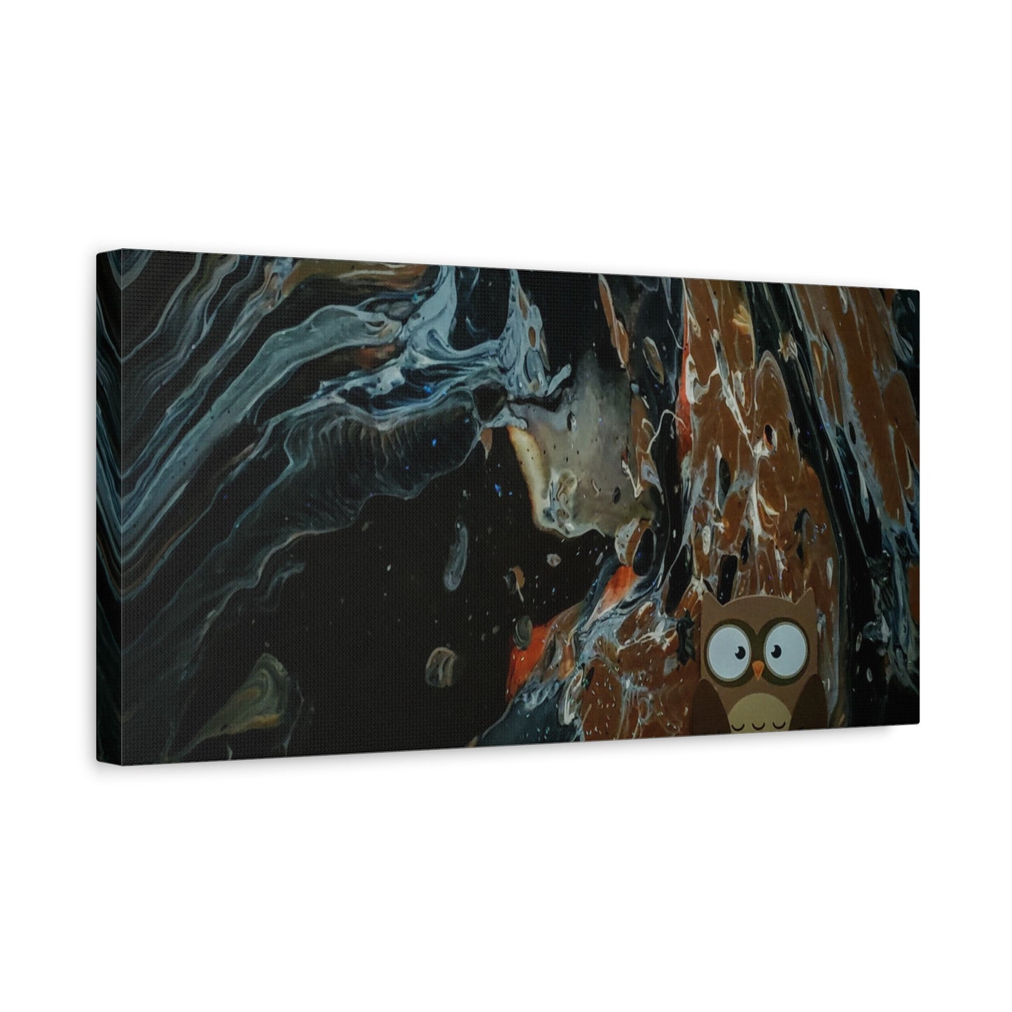 Abstract Swirl Owl Matte Canvas Print
