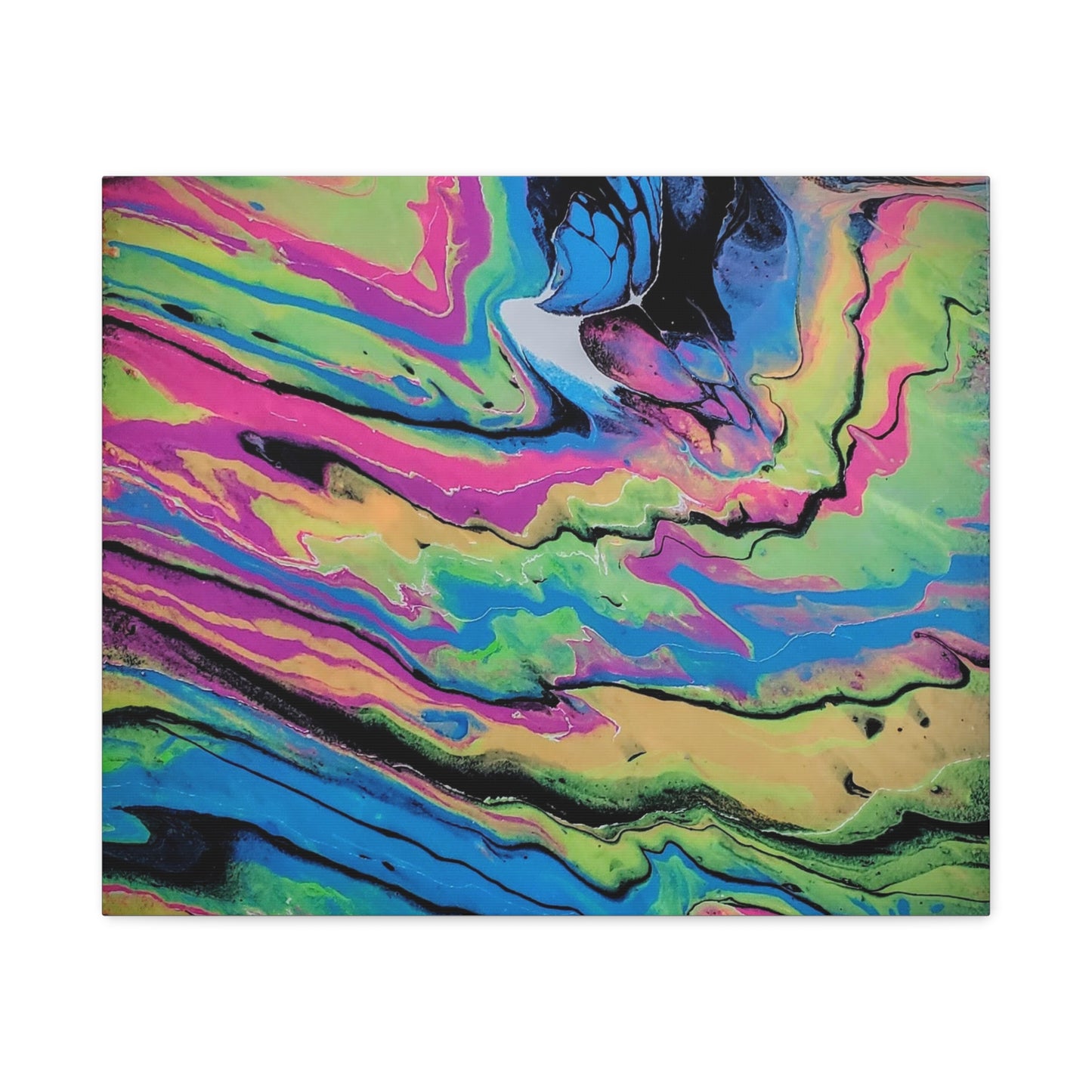 Abstract Neon Fluid Art Canvas Print — Vibrant Psychedelic Wall Decor