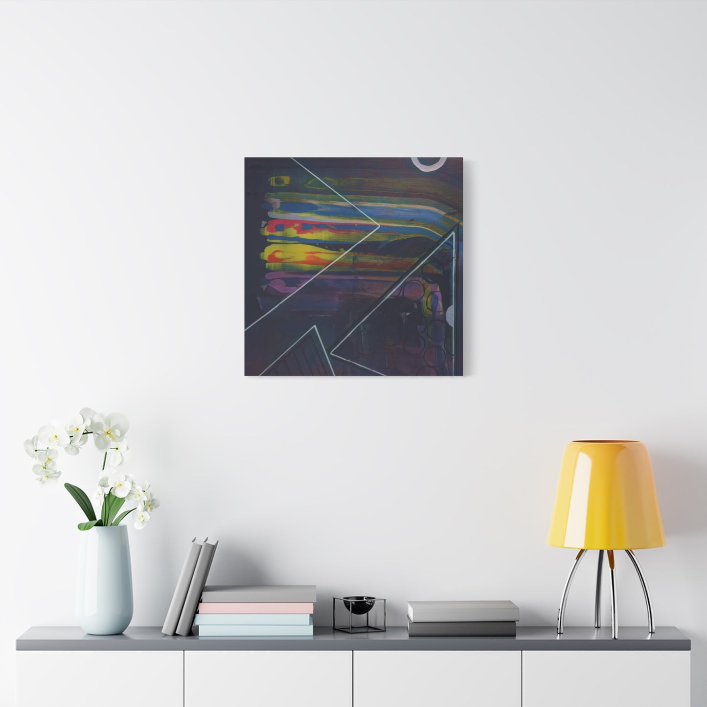Abstract Geometric Canvas Art - 2025 astronomy – Colorful Drip Triangle Stretched Canvas