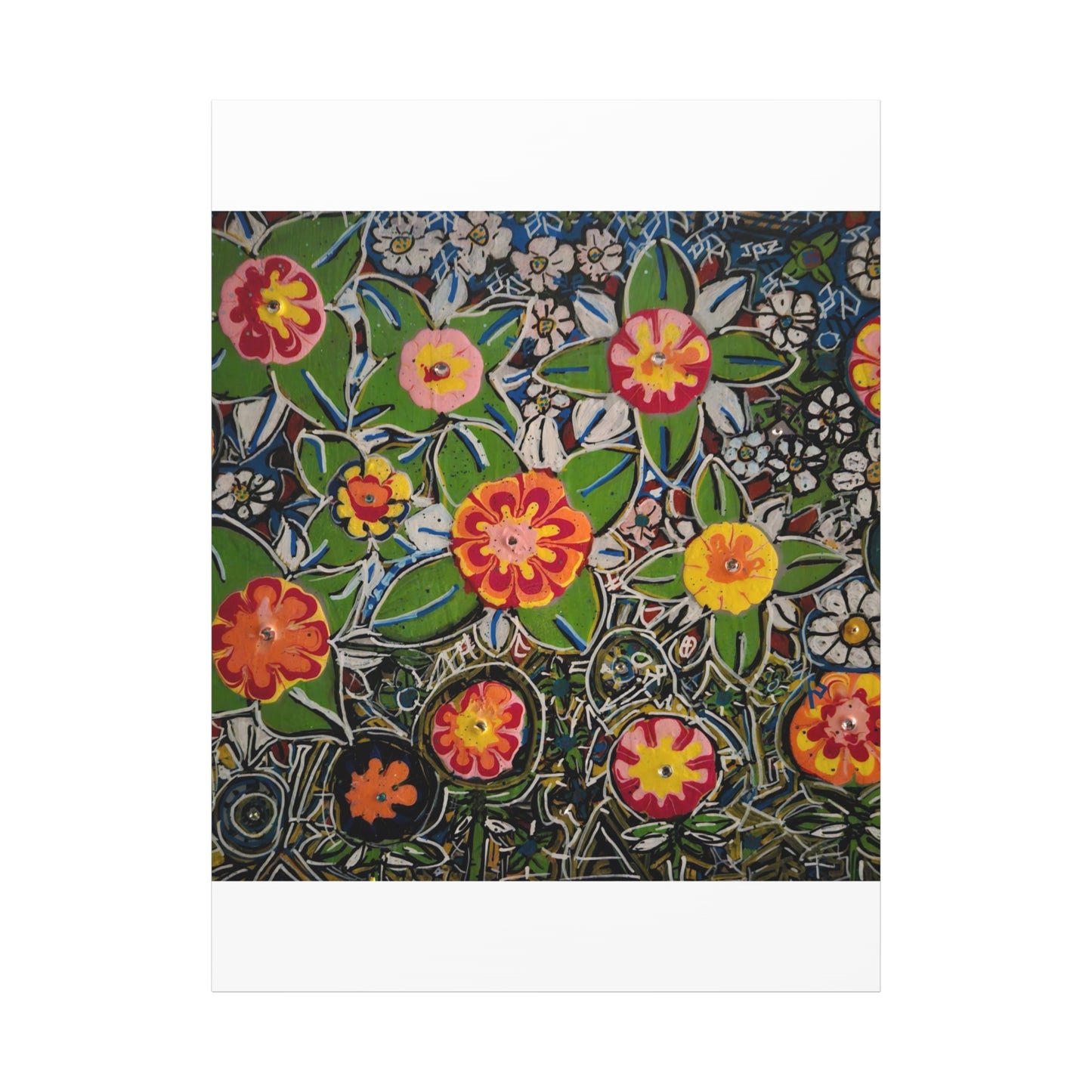 Urban_gardening-04 - Floral Pop Matte Stretched Canvas – Colorful Hand-Painted Garden Wall Art