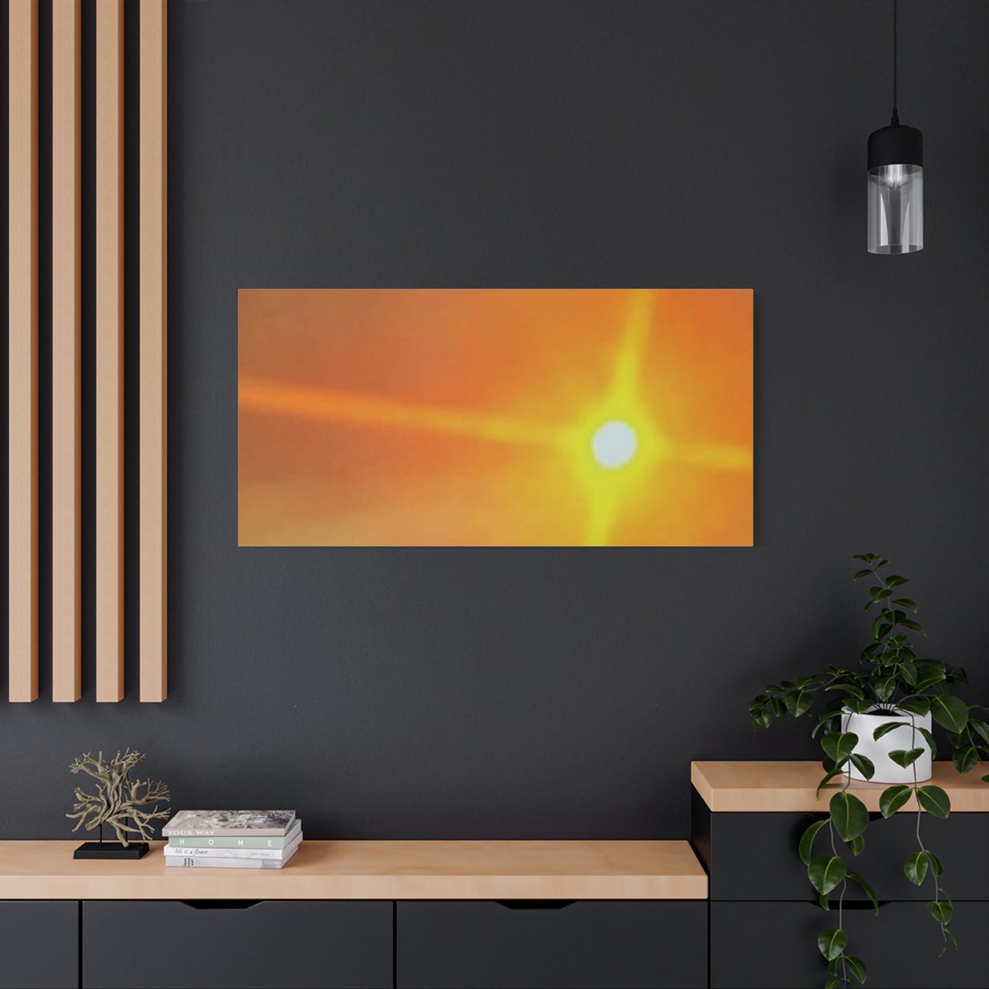 Sunburst Sunset Canvas Print — Warm Abstract Wall Art