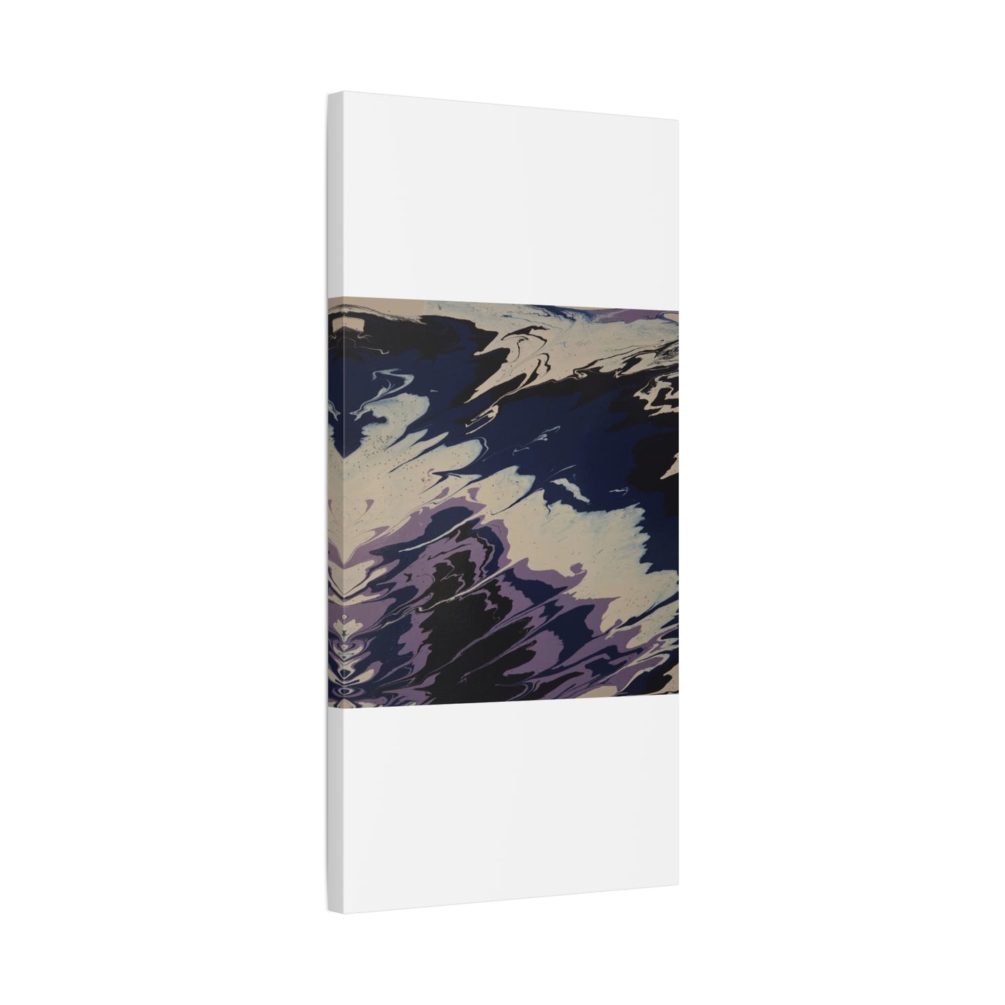 Abstract Navy & Lavender Wave Matte Stretched Canvas (1.25")