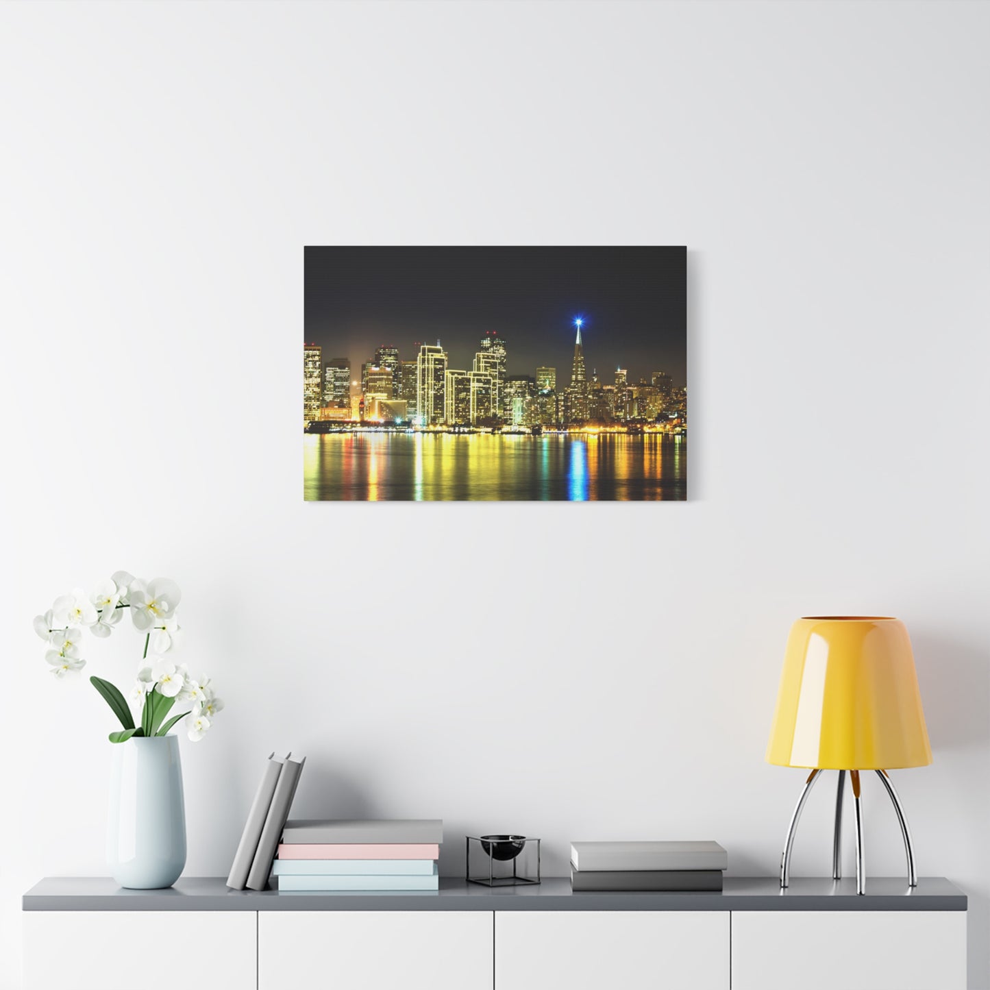 San Francisco Night Skyline Matte Canvas Print — Stretched 1.25"
