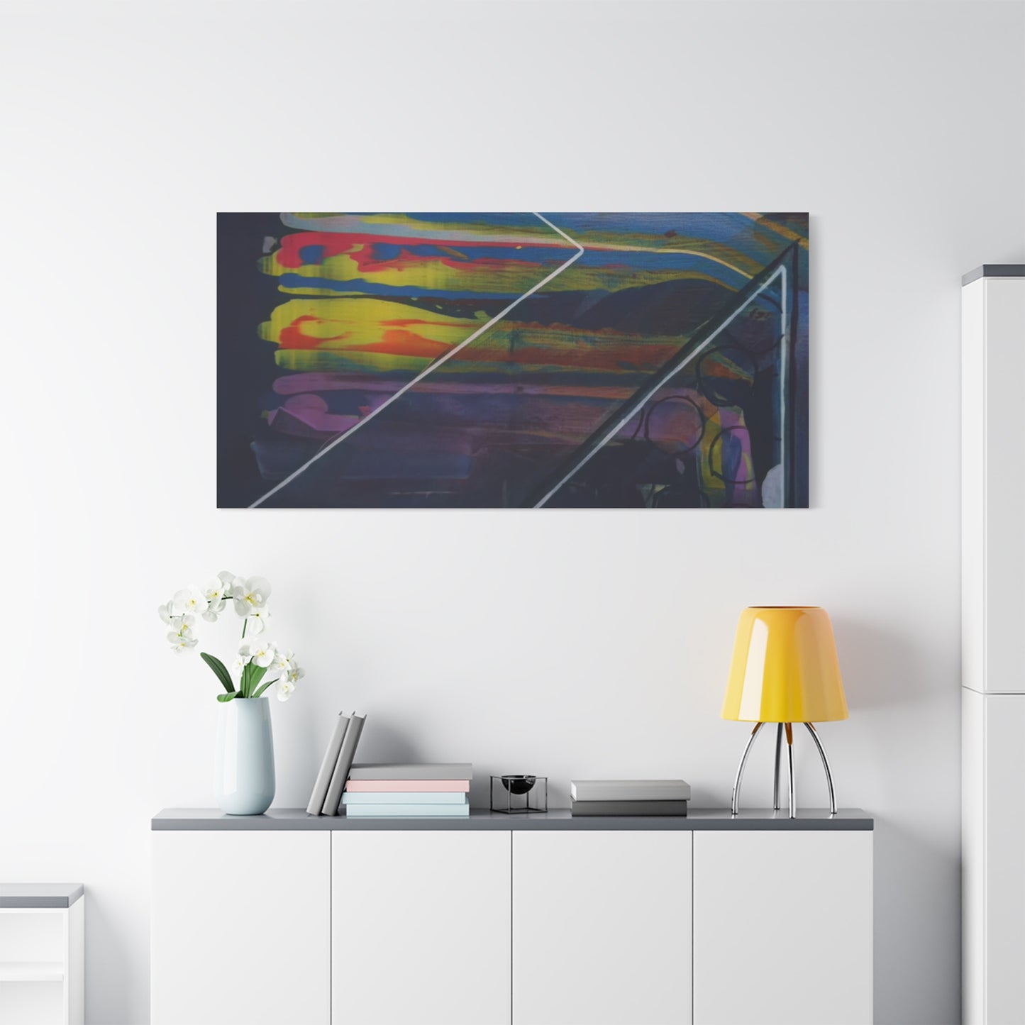 Abstract Geometric Canvas Art - 2025 astronomy – Colorful Drip Triangle Stretched Canvas