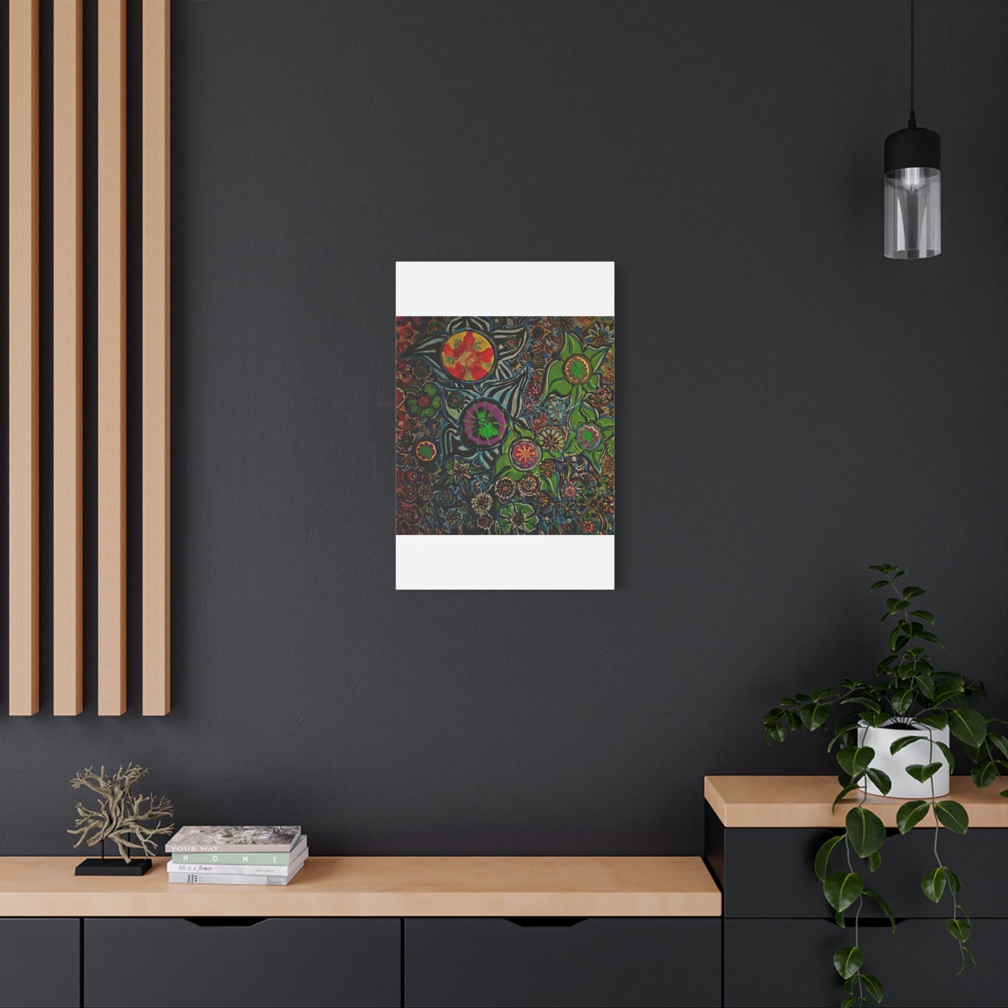 Urban_gardening-03 - Psychedelic Floral Canvas Print — Vibrant Abstract Garden Wall Art