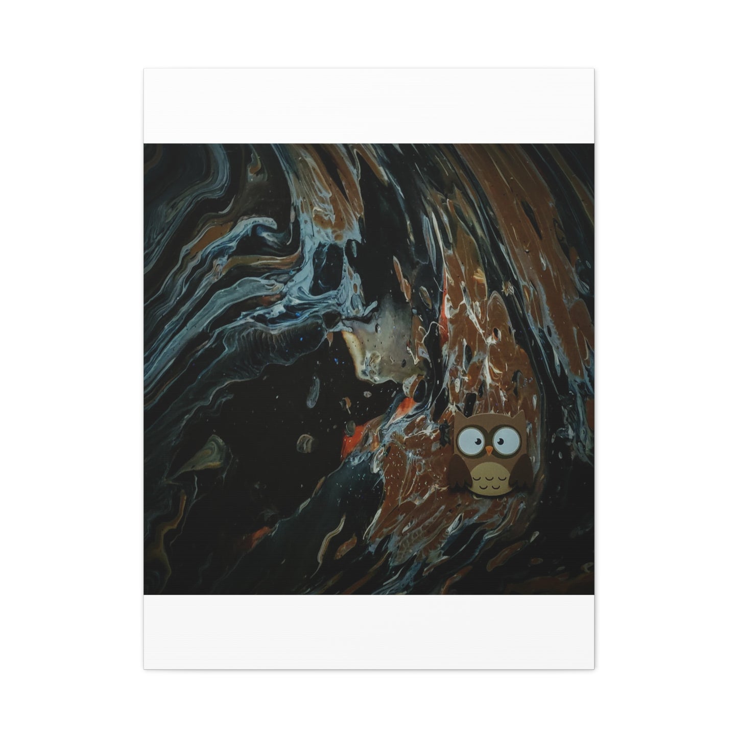 Abstract Swirl Owl Matte Canvas Print