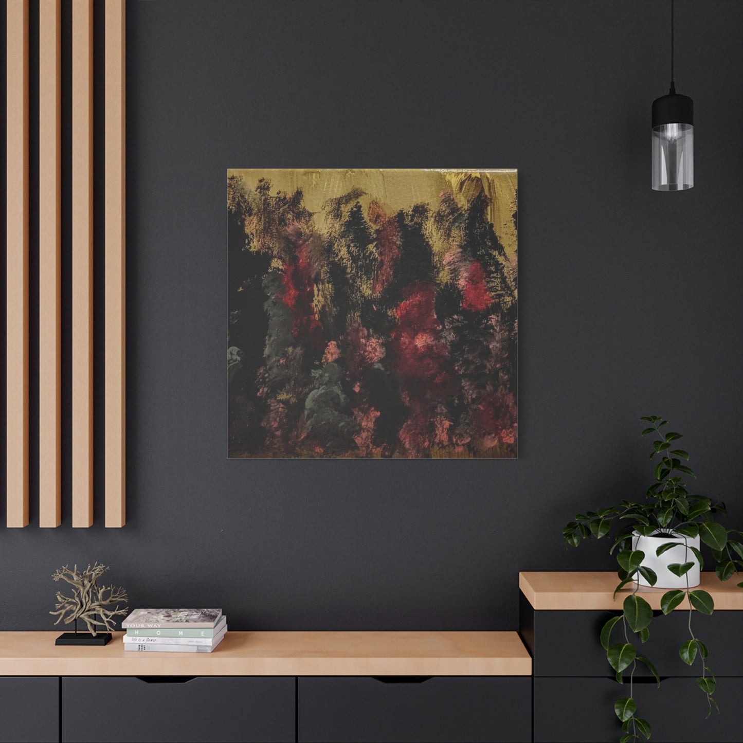 Autumn Forest Nightscape Matte Canvas Print — Stretched 1.25"