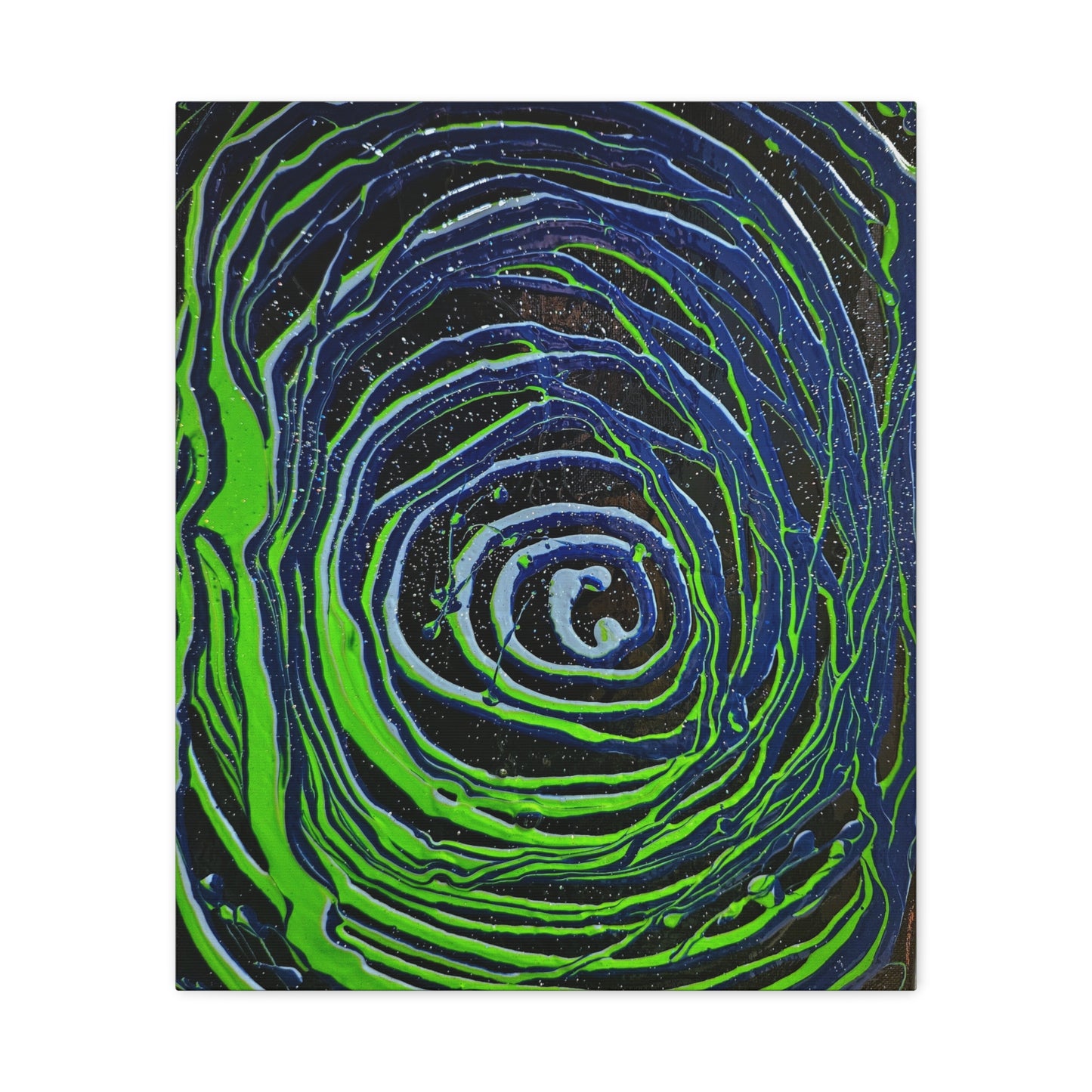 Abstract Green Swirl Matte Canvas Art — Stretched 1.25" Wall Décor