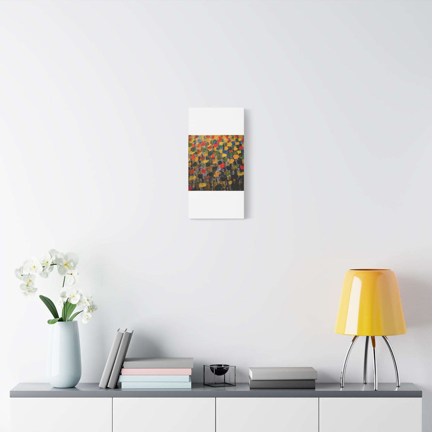 birch trees with color strokes - Abstract Color Bloom Matte Canvas Wall Art — Stretched 1.25"