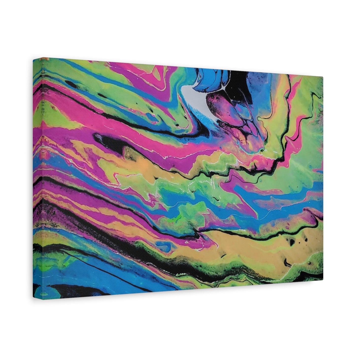 Abstract Neon Fluid Art Canvas Print — Vibrant Psychedelic Wall Decor