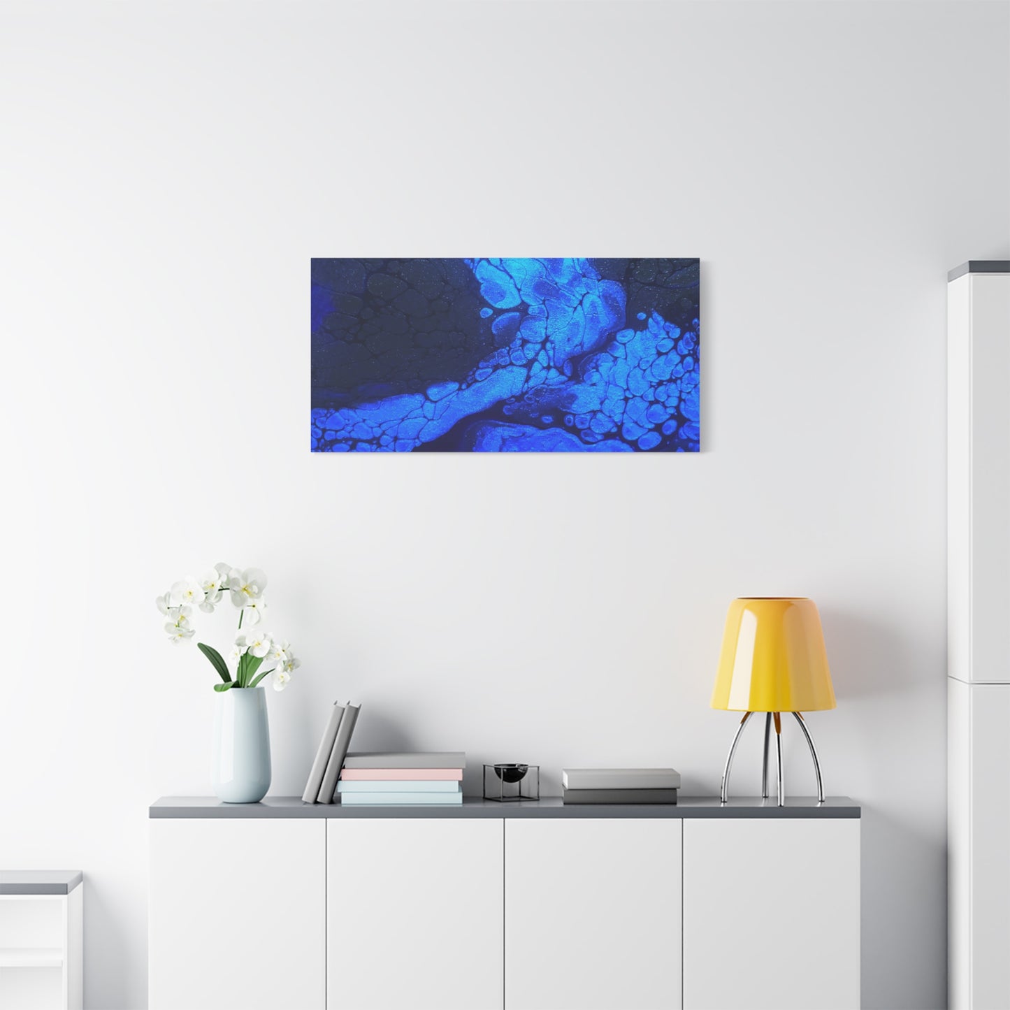 Abstract Blue Ocean Canvas Print — Matte Stretched Wall Art