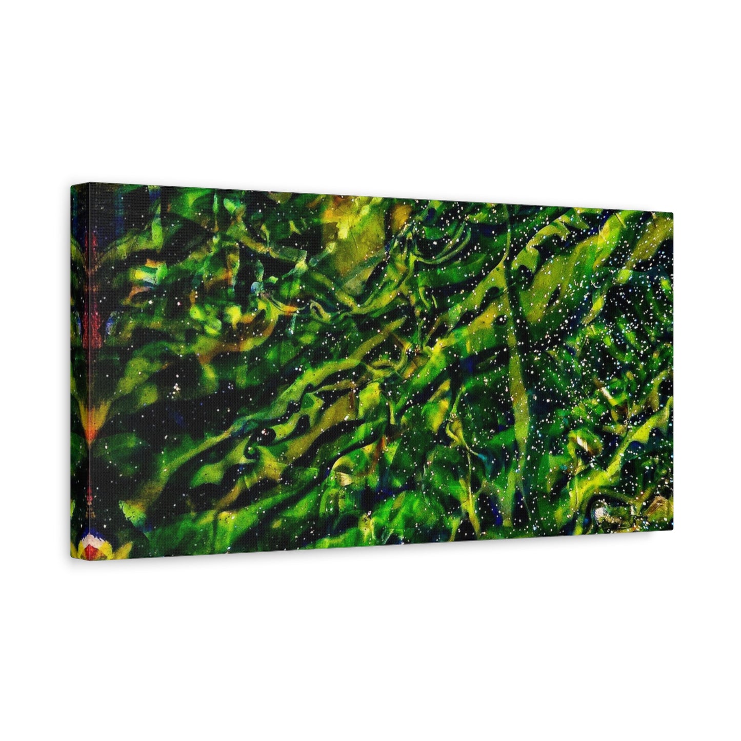 Confessions - Abstract Green Texture Canvas - Matte Stretched Wall Art