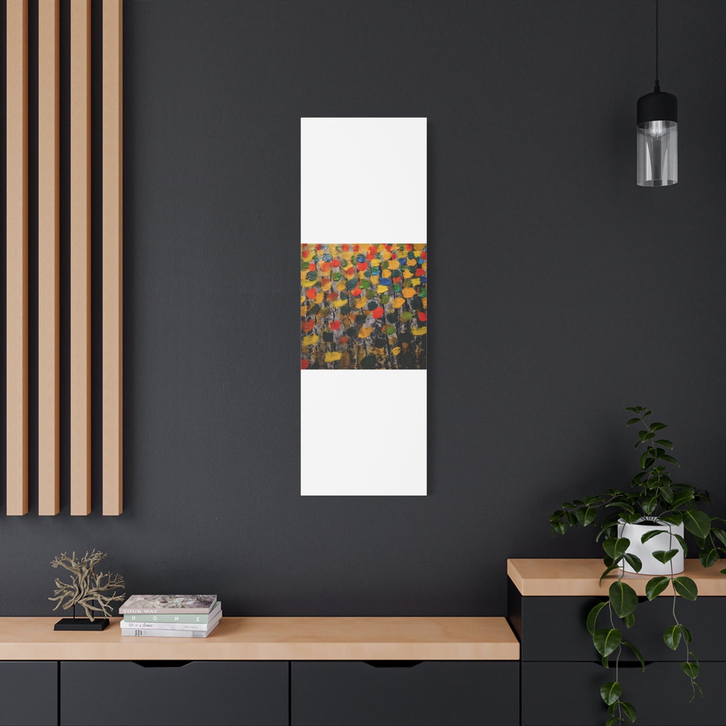 birch trees with color strokes - Abstract Color Bloom Matte Canvas Wall Art — Stretched 1.25"