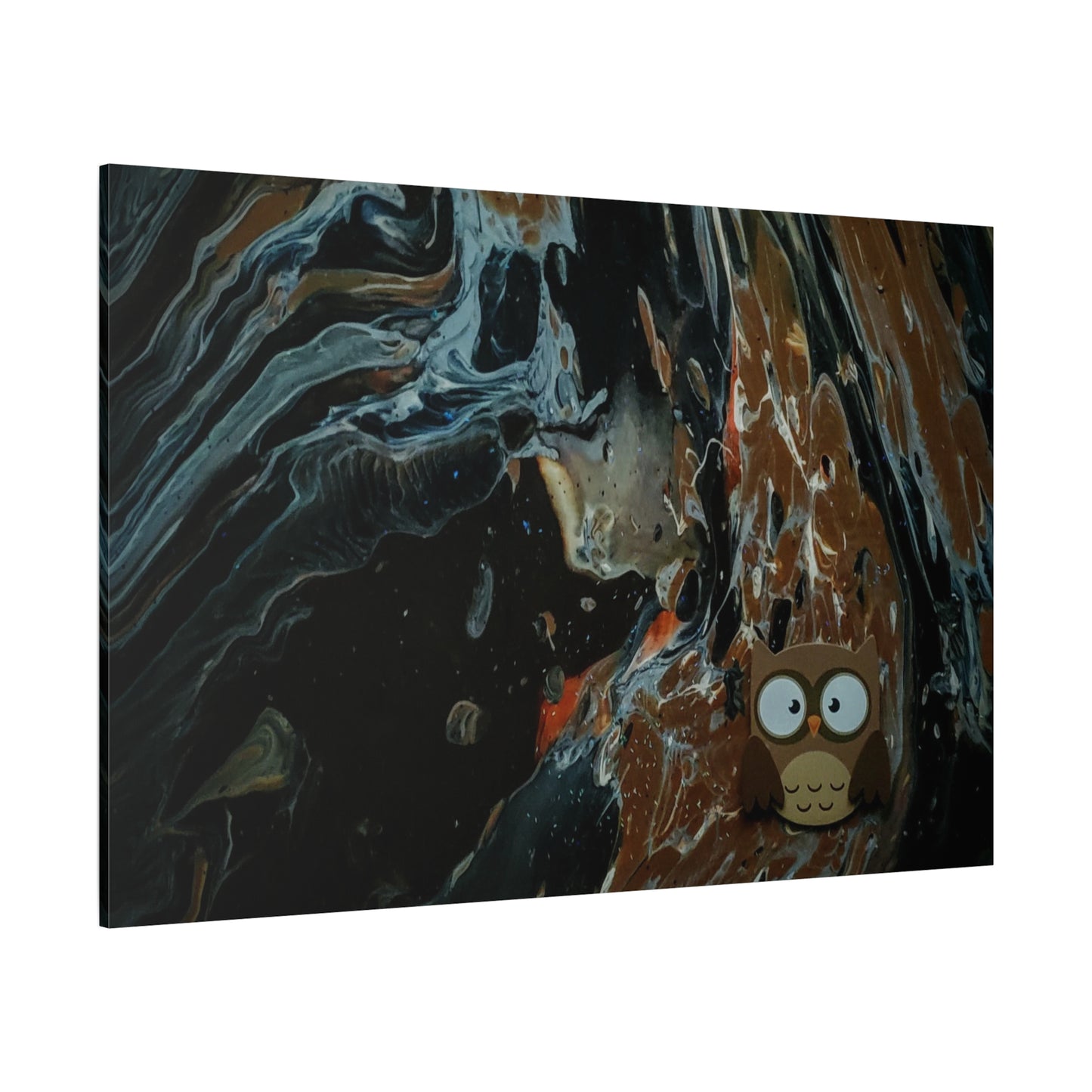 Abstract Swirl Owl Matte Canvas Print