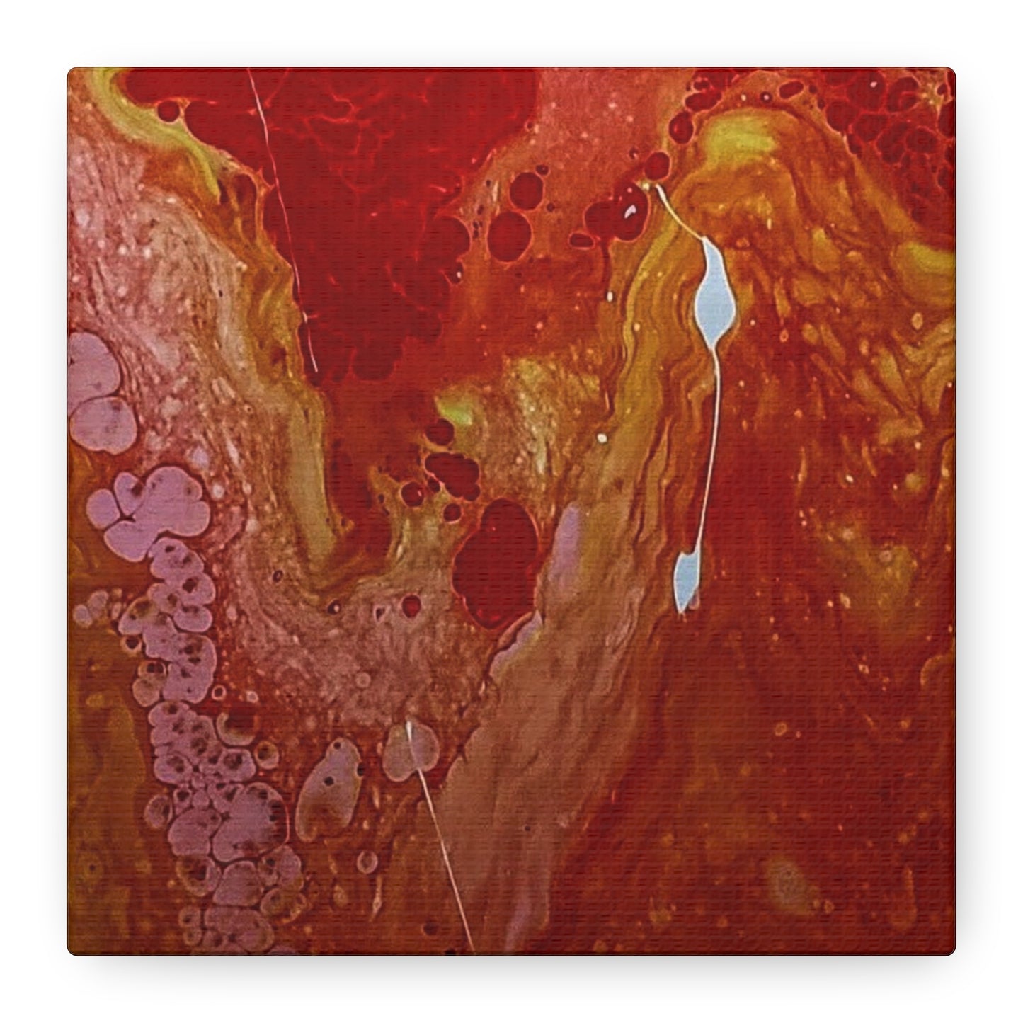 Abstract Red Fluid Art Canvas Print — Matte Stretched Wall Art