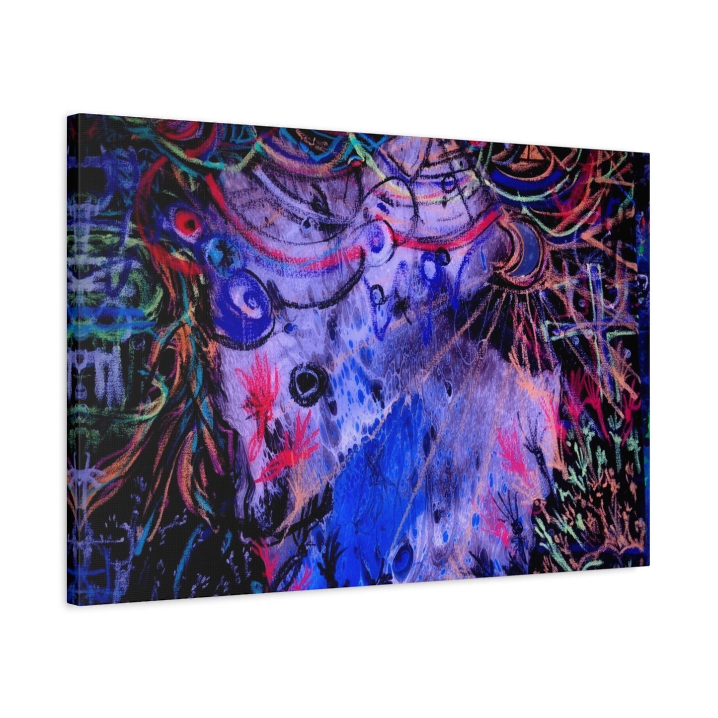 soul_extractions - Abstract Neon Canvas Art - Vibrant Psychedelic Wall Decor