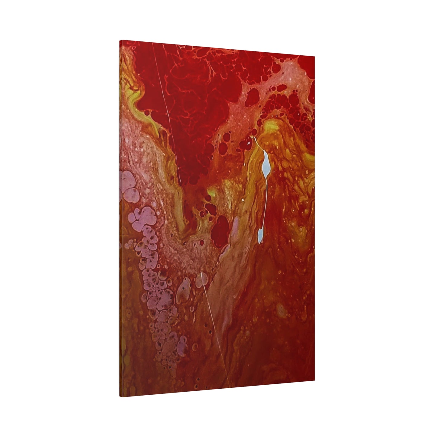 Abstract Red Fluid Art Canvas Print — Matte Stretched Wall Art