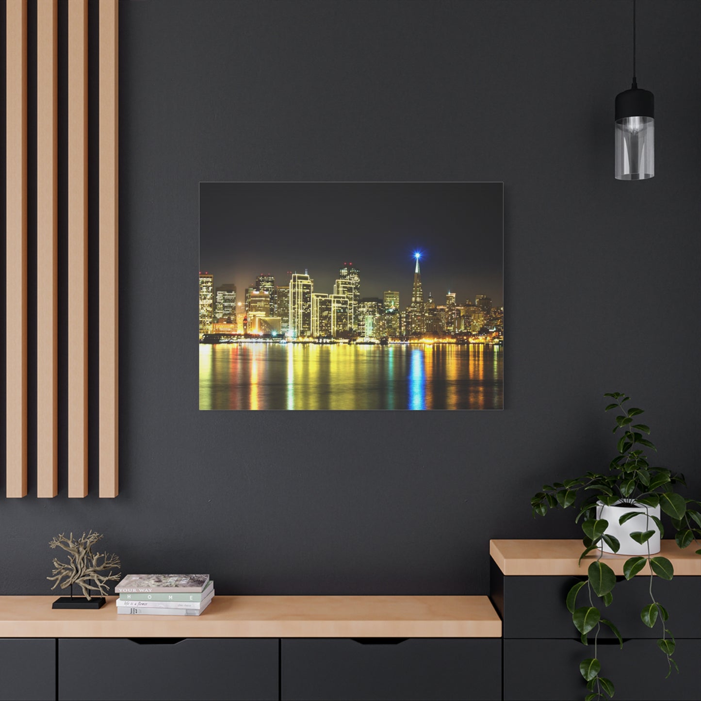San Francisco Night Skyline Matte Canvas Print — Stretched 1.25"