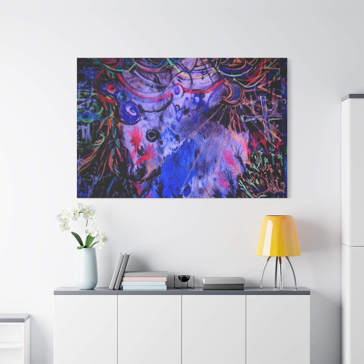soul_extractions - Abstract Neon Canvas Art - Vibrant Psychedelic Wall Decor