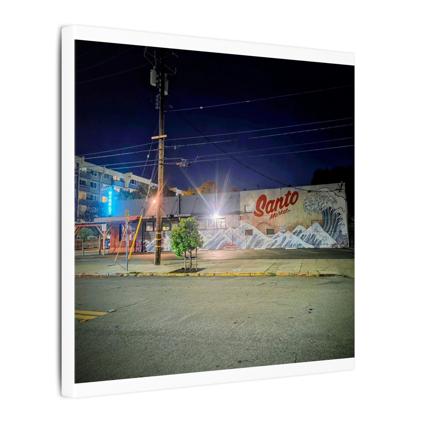 Santo Market Mural (7th&taylor)— Nighttime Urban Wall Art