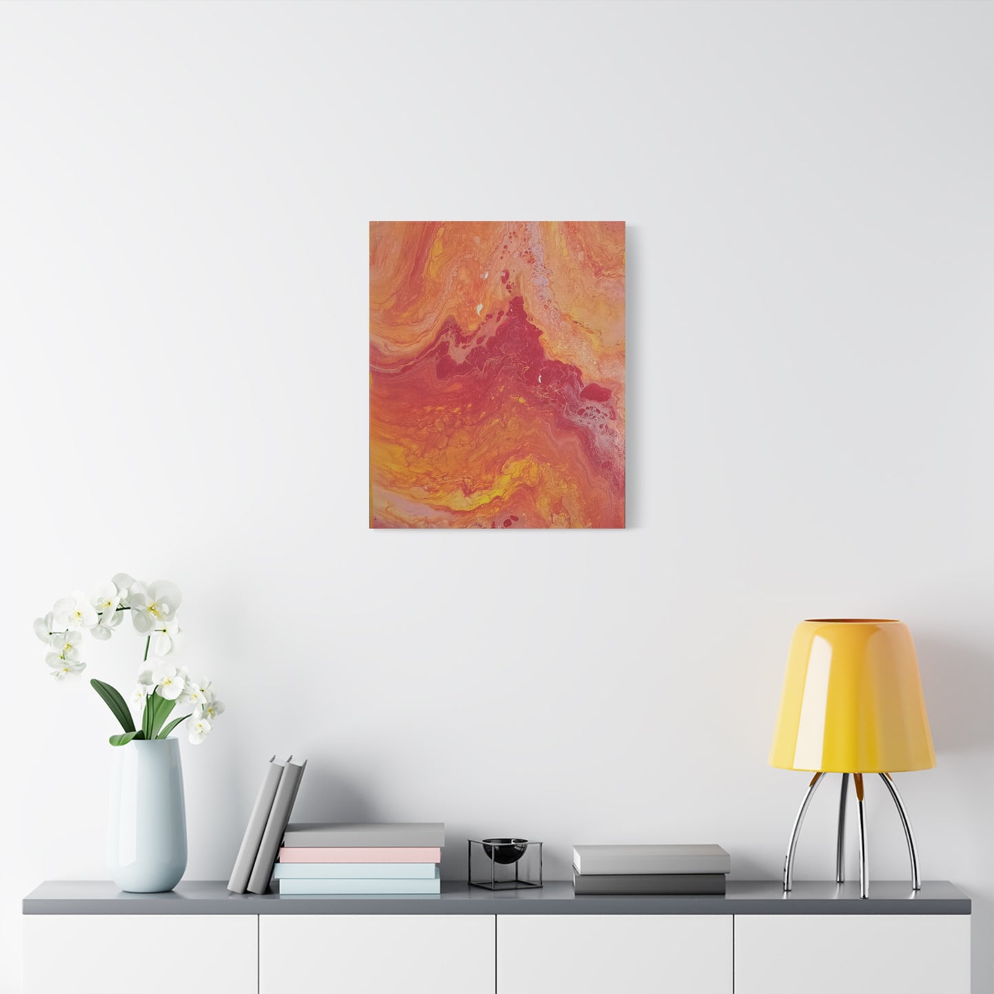 Abstract Pepto Popured - Sunset Swirl Matte Canvas Art - Stretched 1.25"