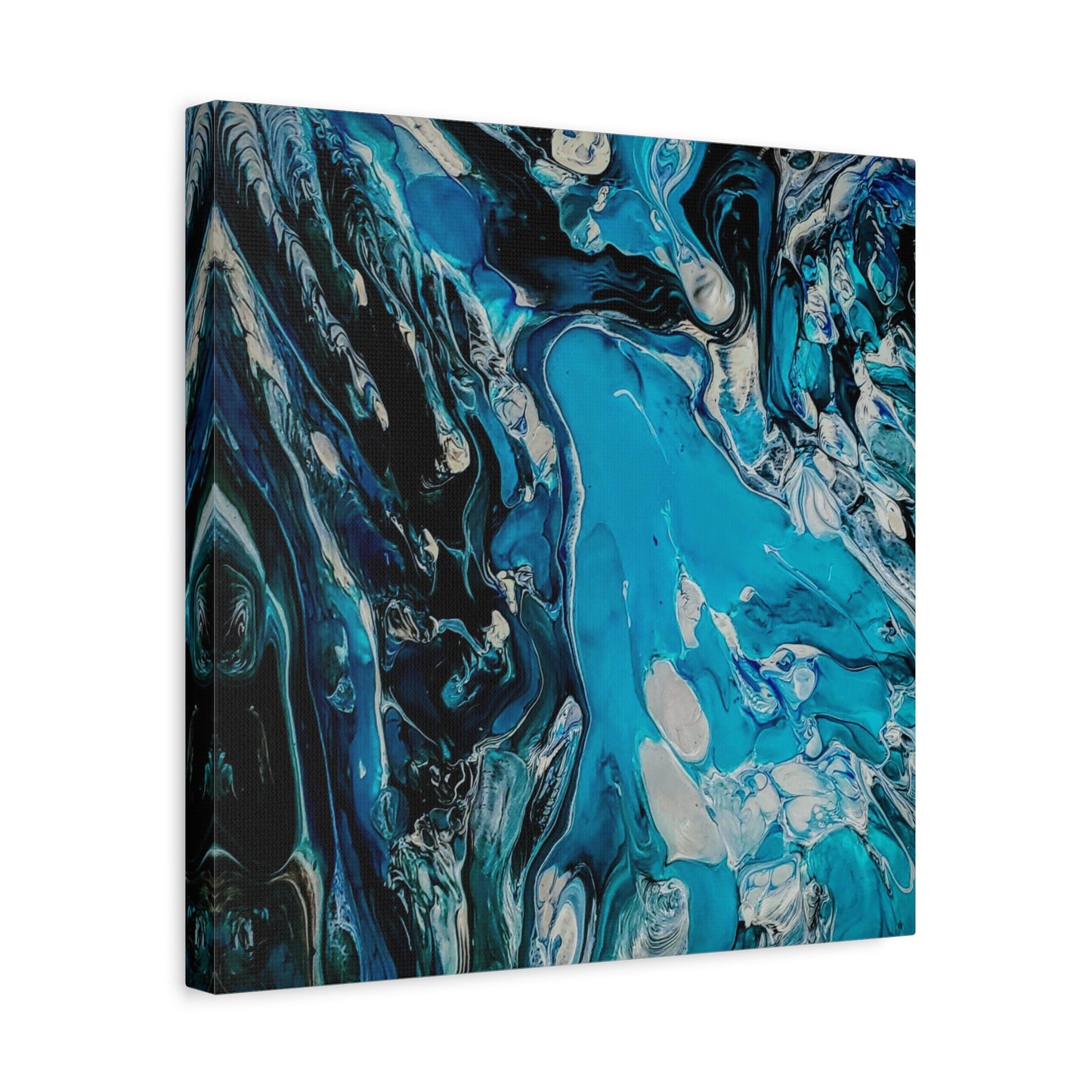 Blue Ocean Abstract Matte Canvas Print — Stretched Wall Art