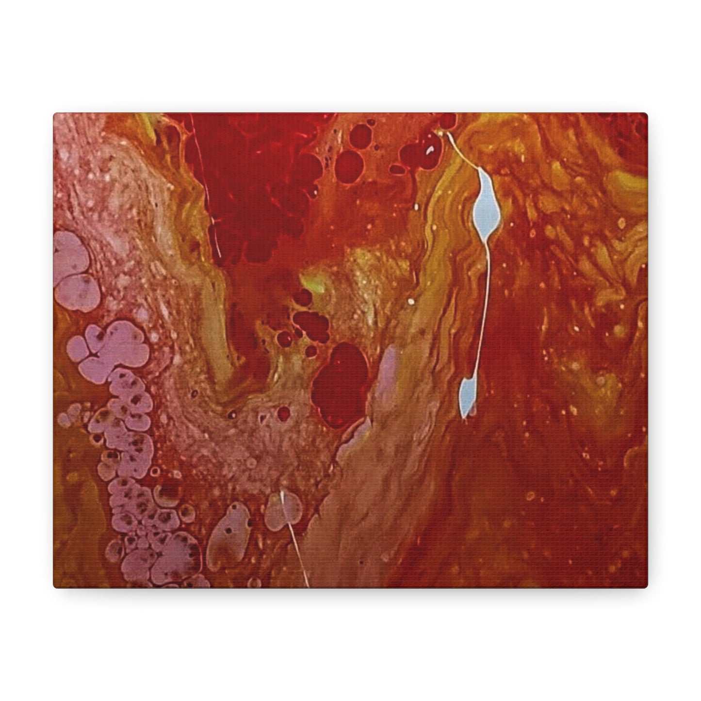 Abstract Red Fluid Art Canvas Print — Matte Stretched Wall Art