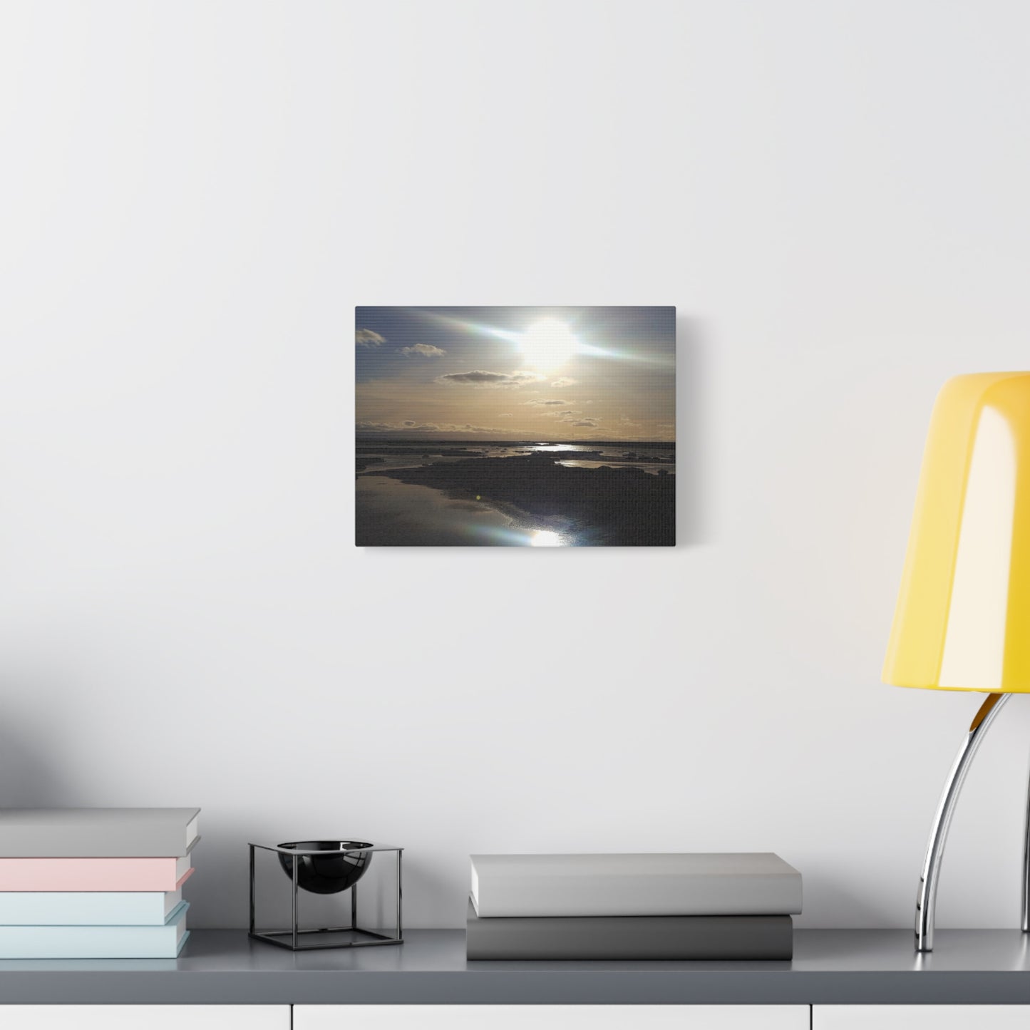 Sunlit Coastal Reflection (don edwards preserve)Canvas Print — Matte Stretched Wall Art