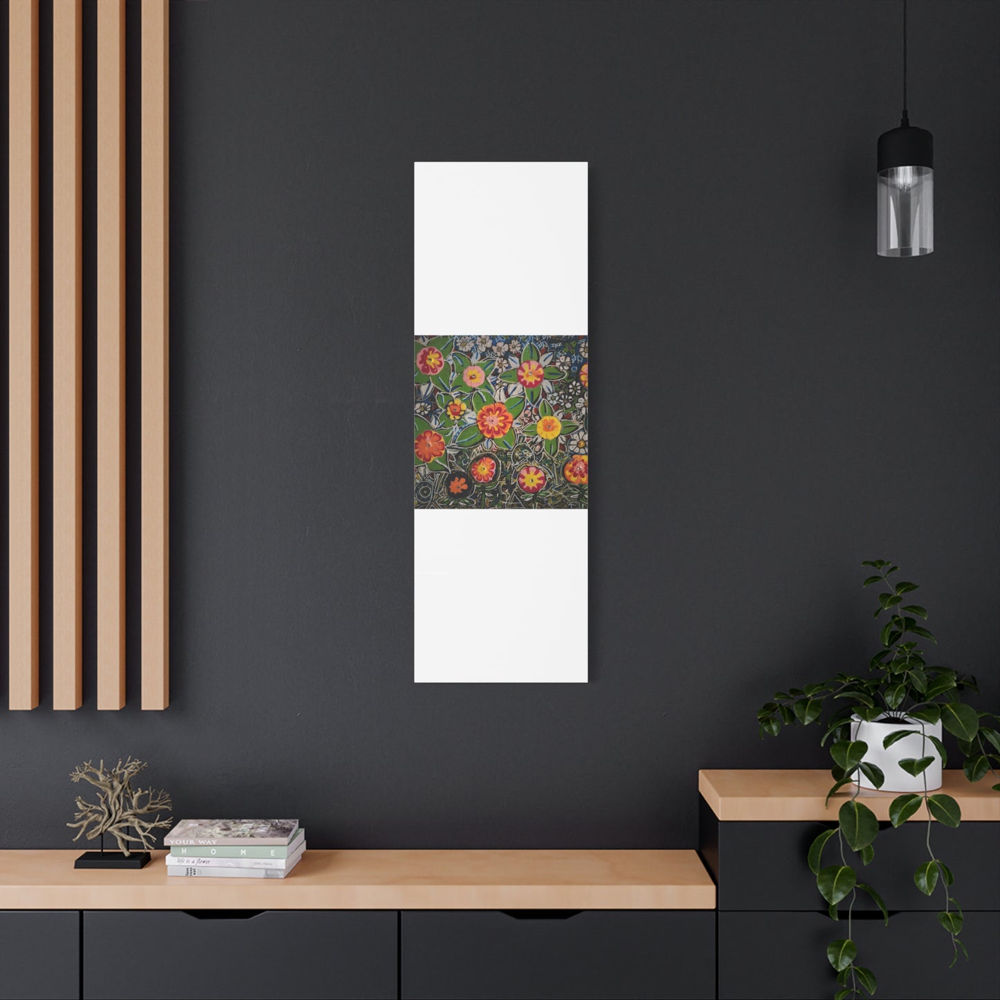 Urban_gardening-04 - Floral Pop Matte Stretched Canvas – Colorful Hand-Painted Garden Wall Art