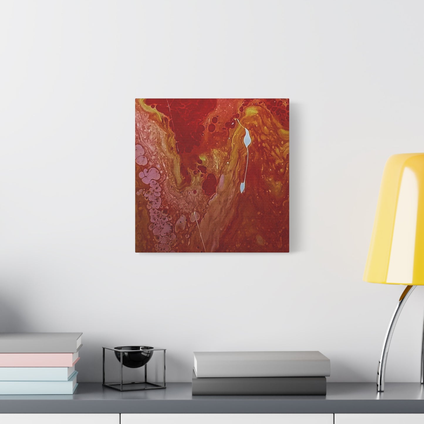 Abstract Red Fluid Art Canvas Print — Matte Stretched Wall Art