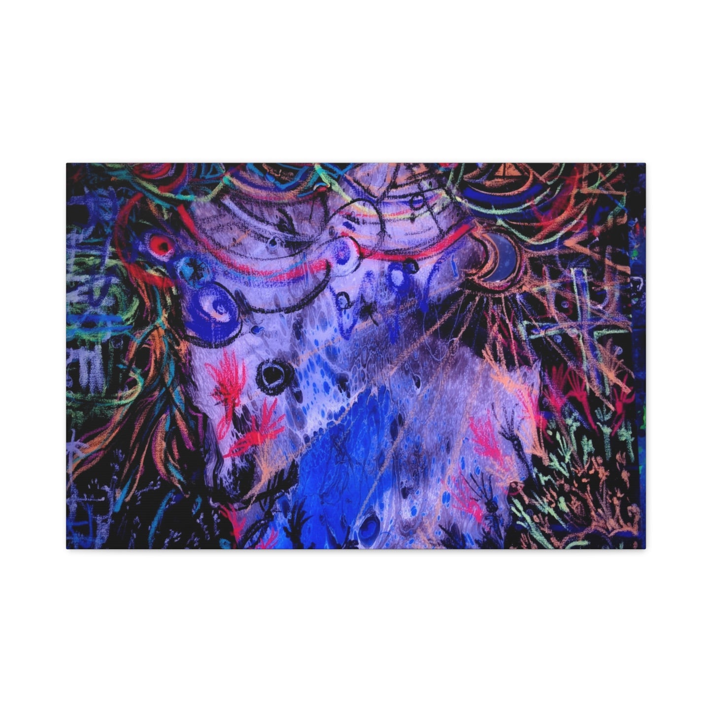 soul_extractions - Abstract Neon Canvas Art - Vibrant Psychedelic Wall Decor