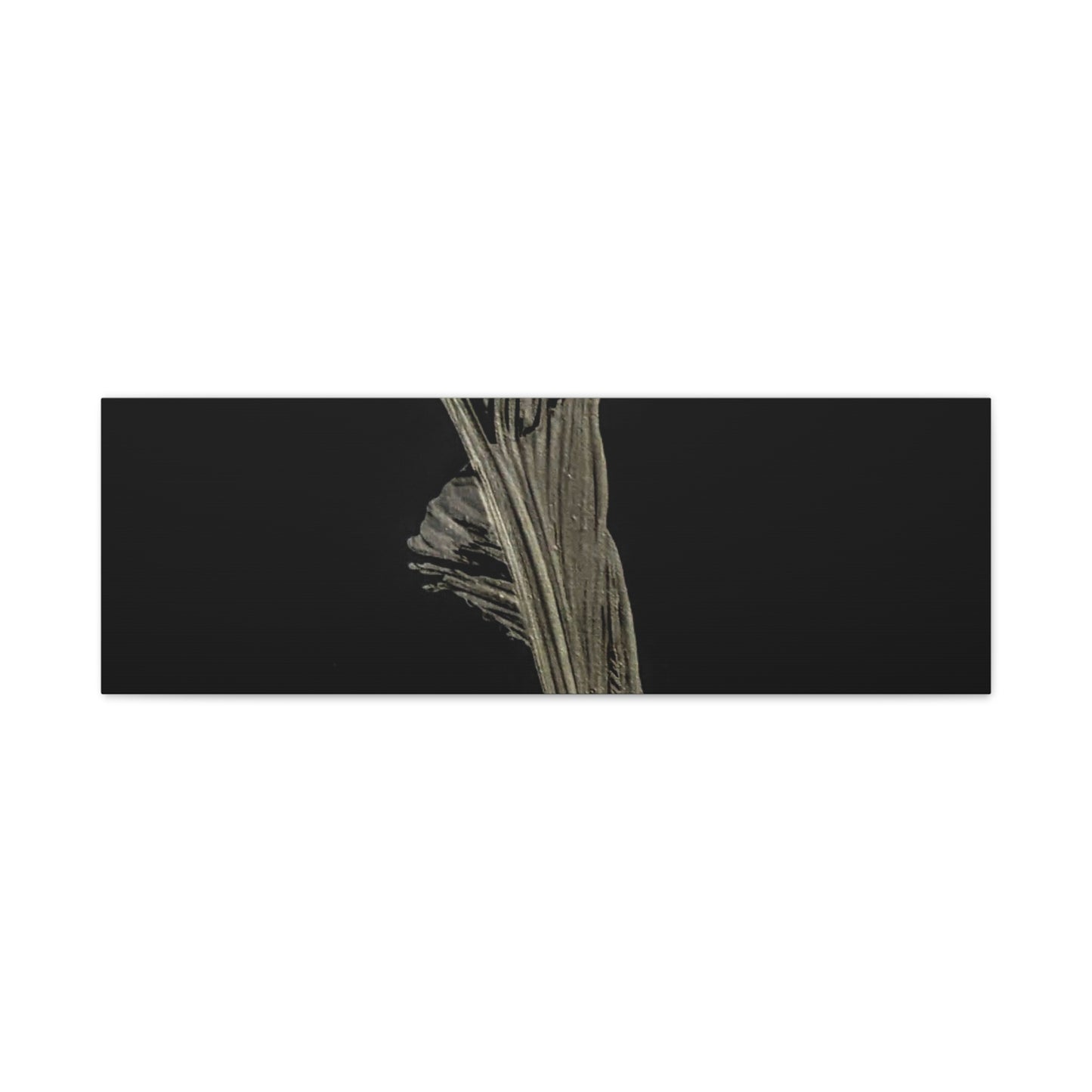 Calla Lilly - Minimalist Botanical Canvas Print — Monochrome Flower Art on Black Matte